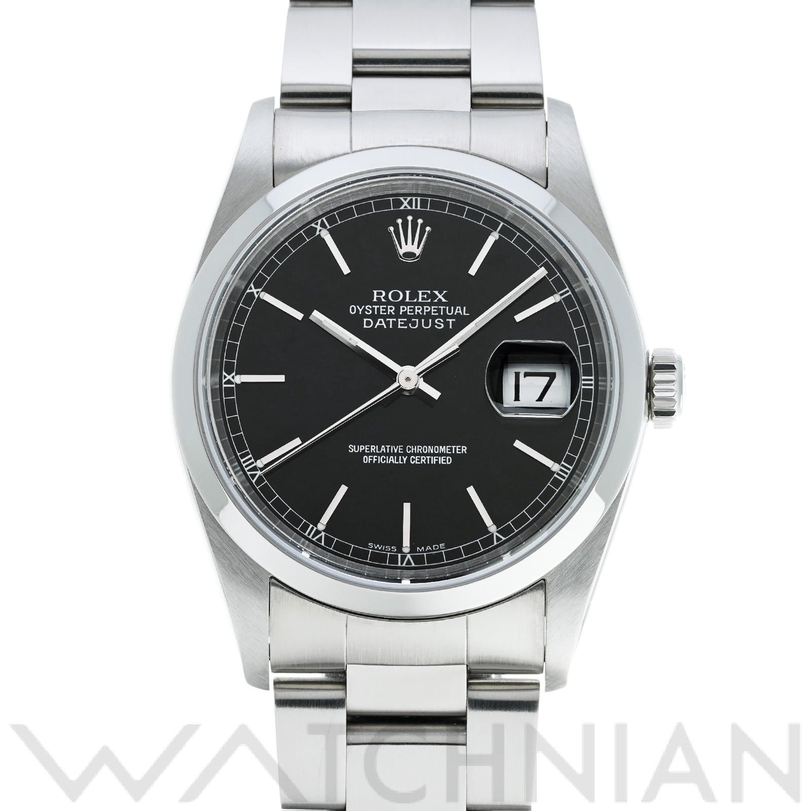 ロレックス デイトジャスト 36 16200 ブラック メンズ 時計 【中古】【wristwatch】