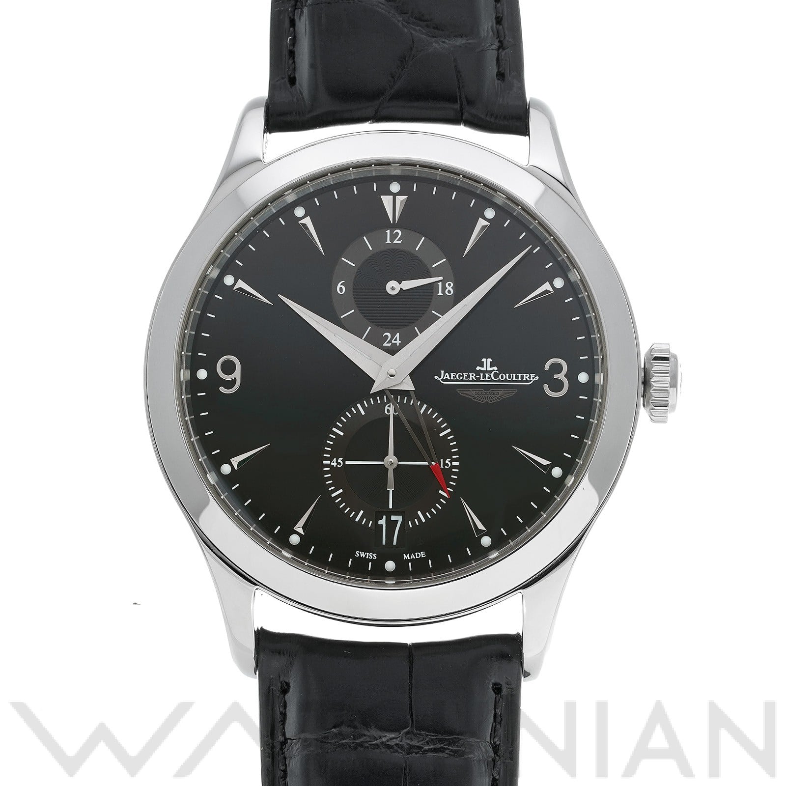 ジャガー ルクルト マスター ホームタイム アストン・マーティン Q162847N ブラック メンズ 時計 【中古】【wristwatch】