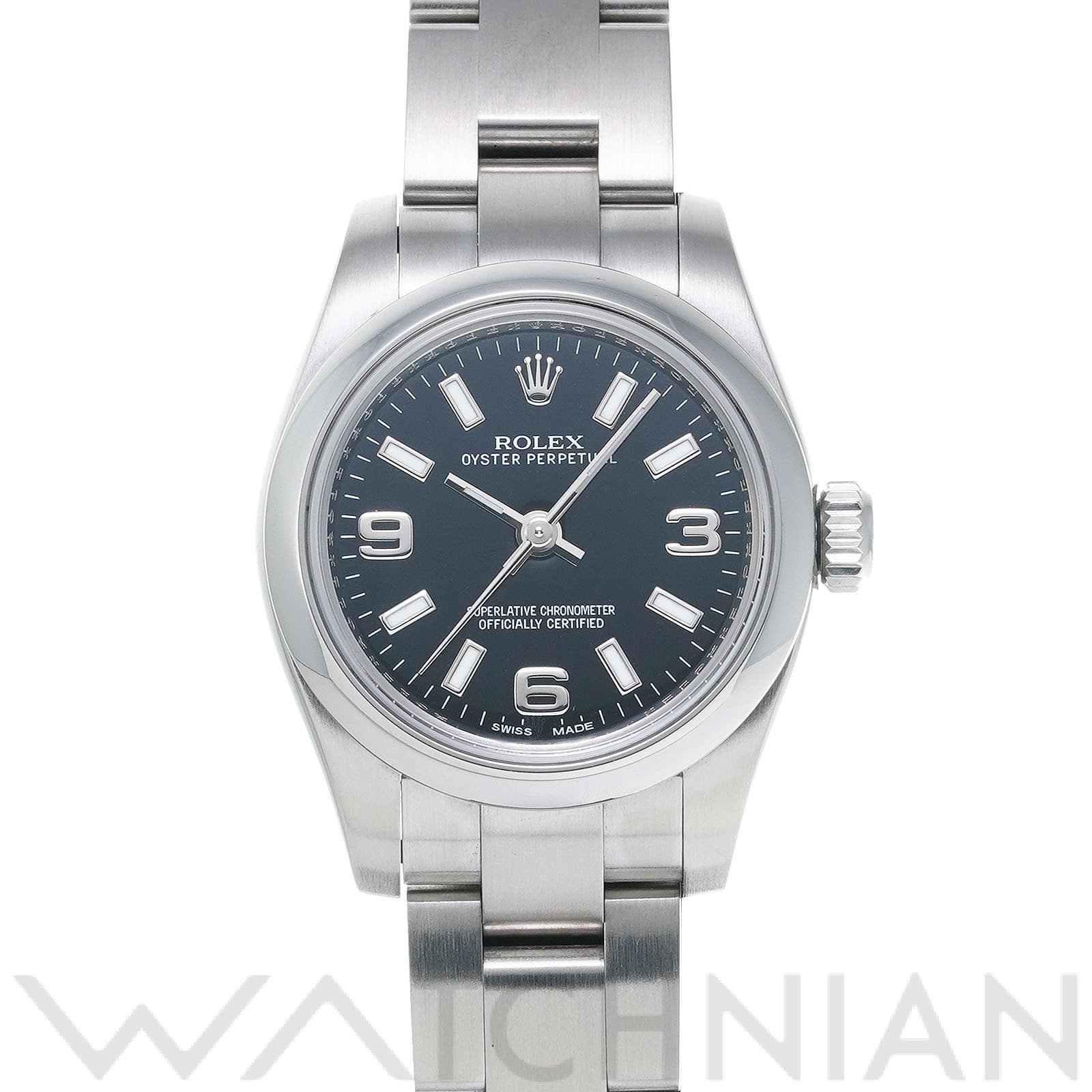 オイスターパーペチュアル 26 176200 G番(2010年頃製造) ブラック ロレックス ROLEX レディース 【中古】