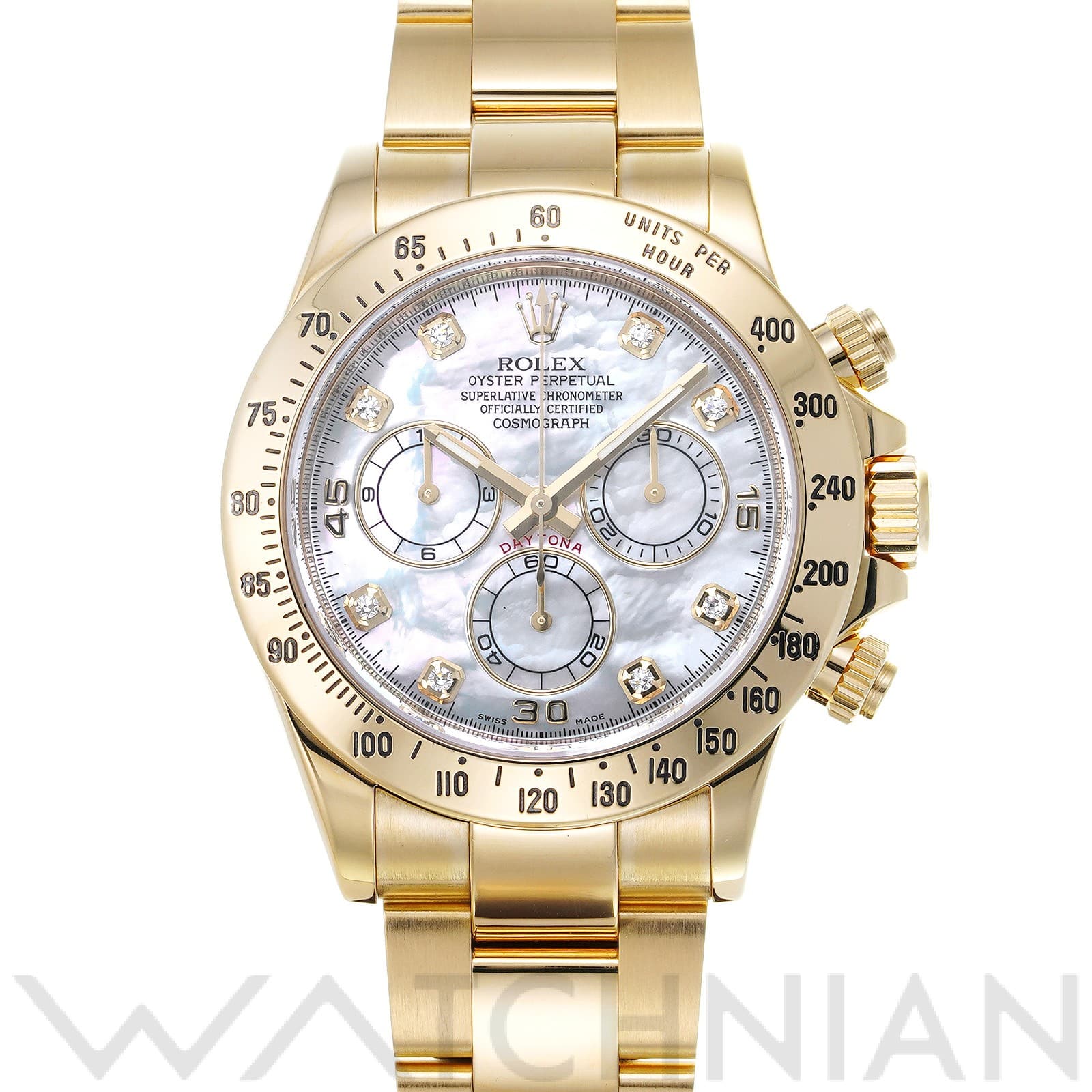 ロレックス コスモグラフ デイトナ 116528NG ホワイトシェル/ダイヤモンド メンズ 時計 【中古】【wristwatch】