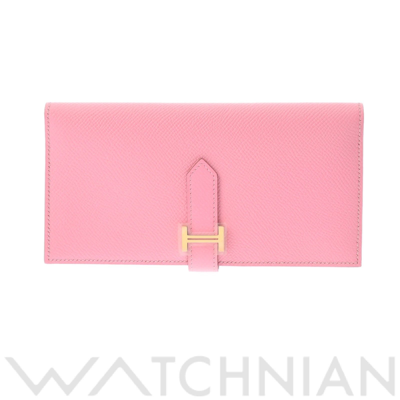 エルメス ベアンスフレ ローズコンフェッティ/ゴールド金具 ヴォーエプソン レディース 財布 【未使用】【purse】