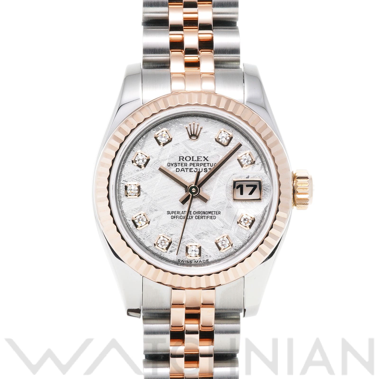 ロレックス レディ デイトジャスト 26 179171G メテオライト/ダイヤモンド レディース 時計 【中古】【wristwatch】