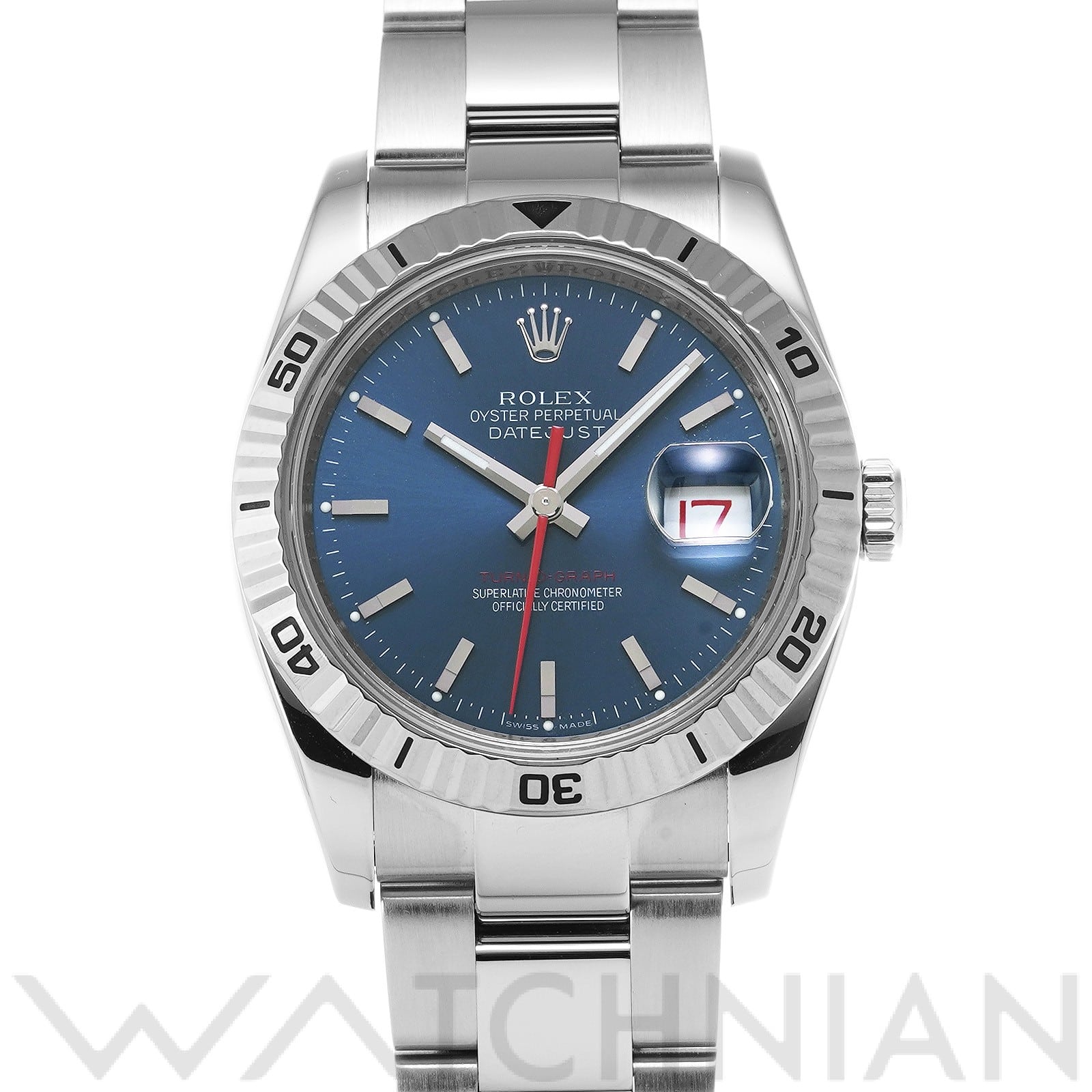 ロレックス デイトジャスト 36 ターノグラフ 116264 ブルー メンズ 時計 【中古】【wristwatch】