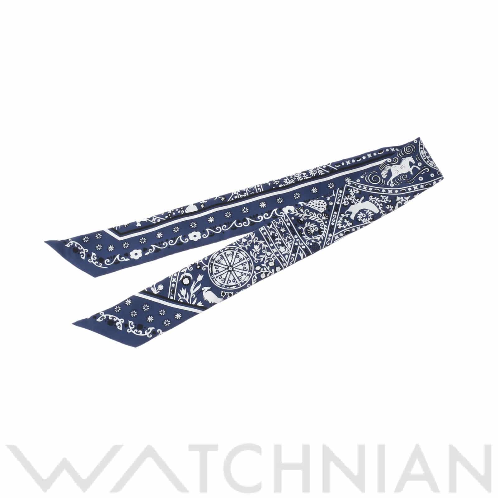 エルメス / HERMES トゥイリー PEUPLE DU VENT マリーン/ノワール/ブラック シルク100% レディース 【未使用】【other】