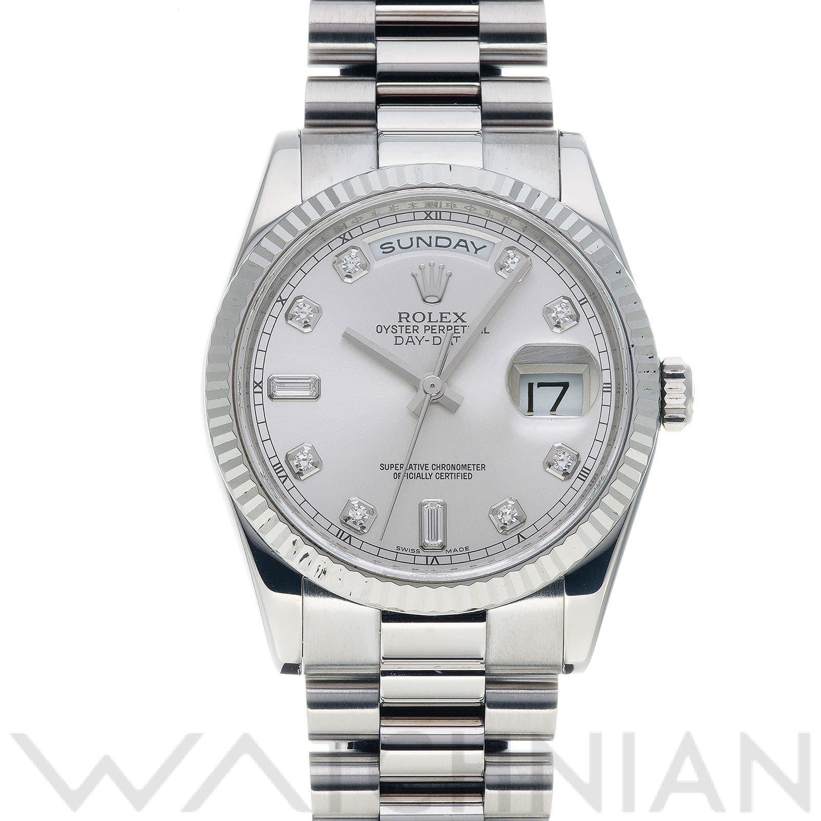 ロレックス デイデイト 36 118239A シルバー/ダイヤモンド メンズ 時計 【中古】【wristwatch】
