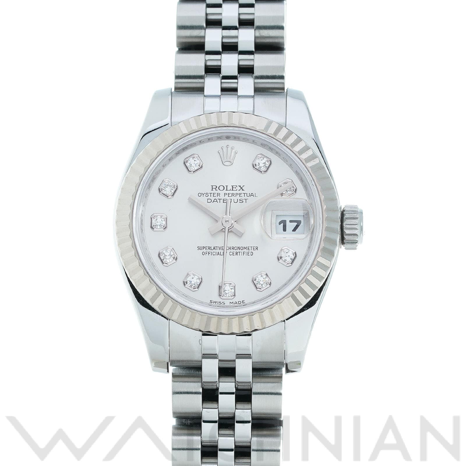 ロレックス デイトジャスト 26 179174G シルバー/ダイヤモンド レディース 時計 【中古】【wristwatch】