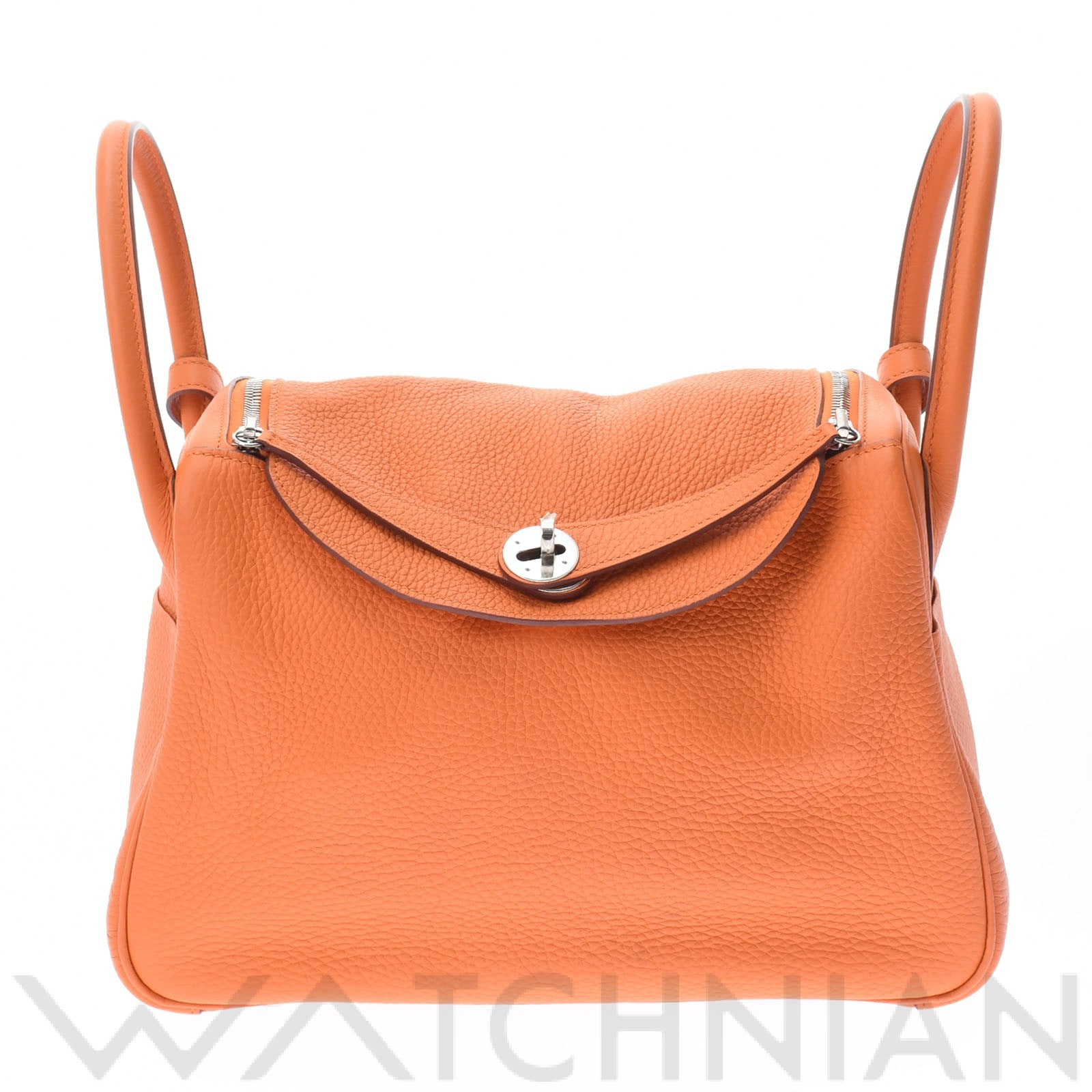 リンディ 30 2WAY オレンジ/パラジウム金具 トリヨンクレマンス HERMES エルメス レディース 【中古】
