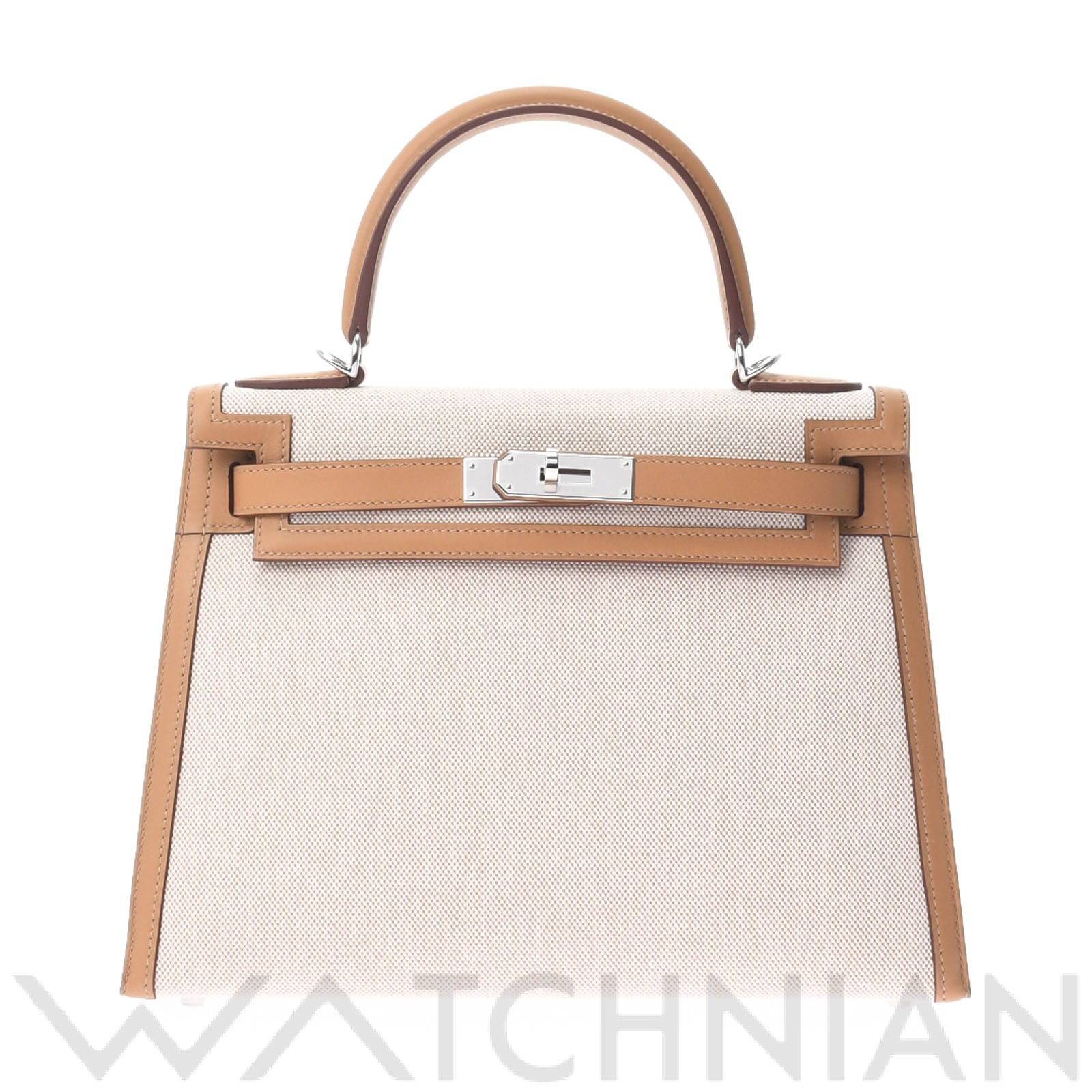 ケリー 28 外縫い ビスキュイ/エクリュ/パラジウム金具 ヴォースイフト/トワルアッシュ HERMES エルメス レディース 【新品】