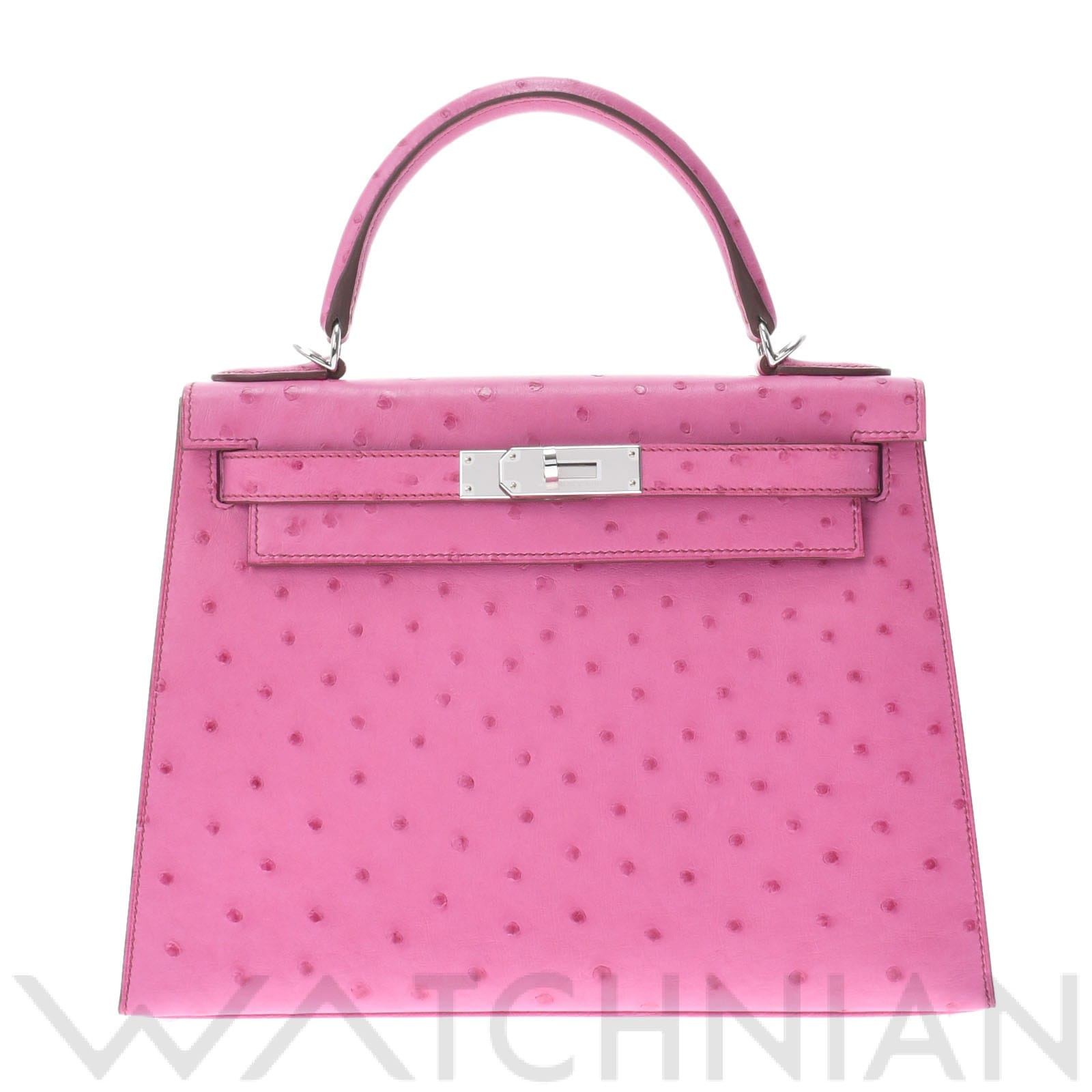 エルメス / HERMES ケリー 28 外縫い 2WAY ローズティリアン/パラジウム金具 オーストリッチ レディース バッグ 【未使用】【bag】