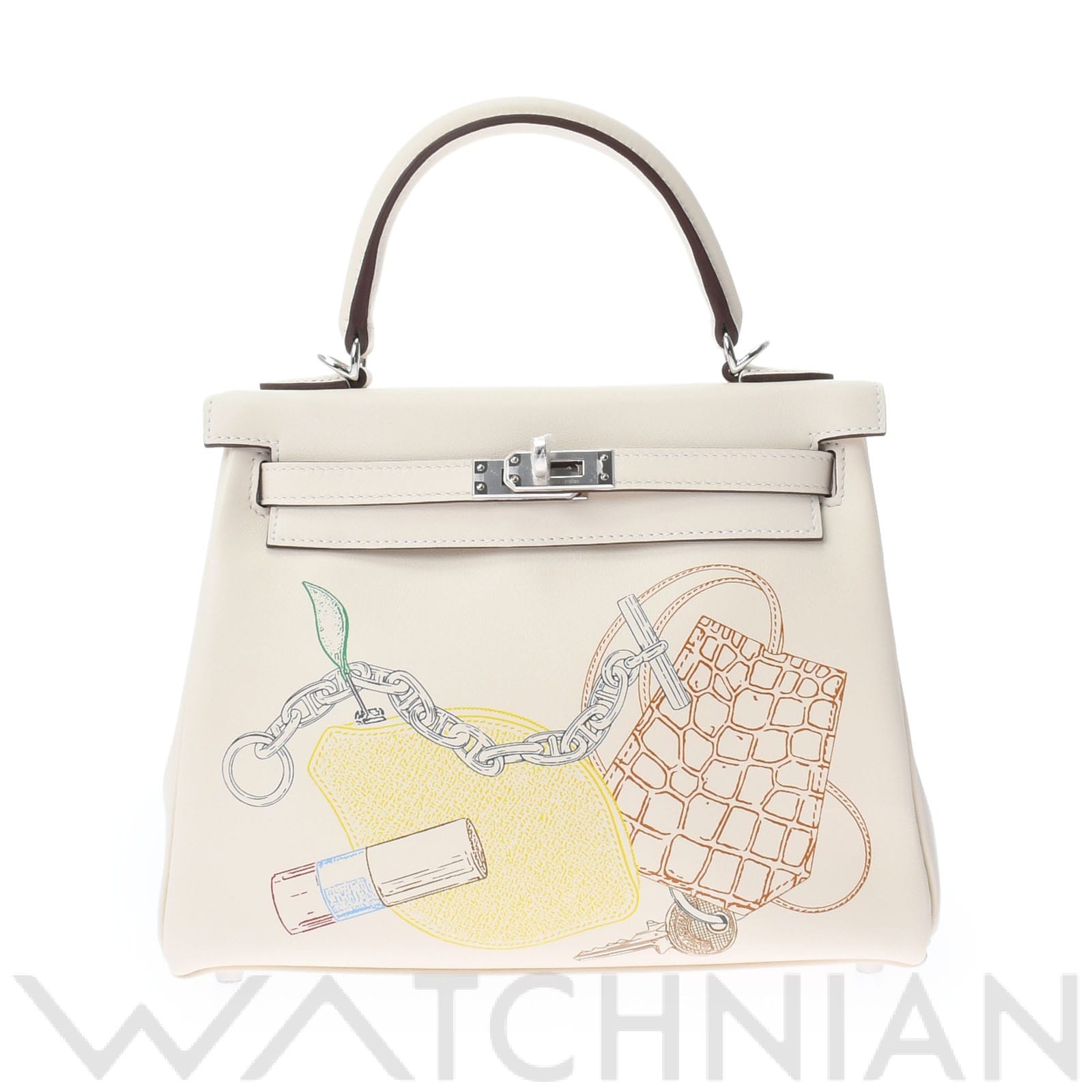 ケリー 25 内縫い インアンドアウト 2WAY ナタ/パラジウム金具 ヴォースイフト HERMES エルメス レディース 【新品】