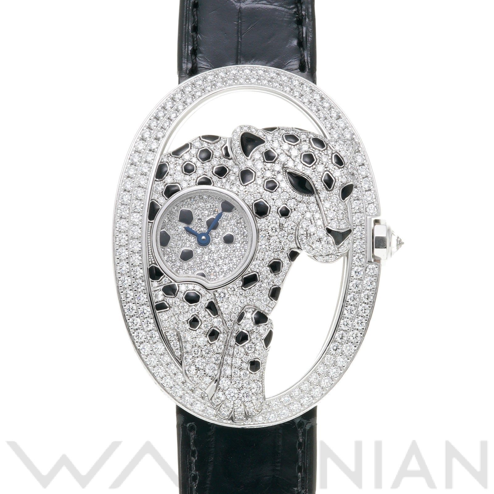 カルティエ パンテール アジュレ ドゥ カルティエ LM HPI00656 パヴェダイヤモンド/エナメル メンズ 時計 【中古】【wristwatch】