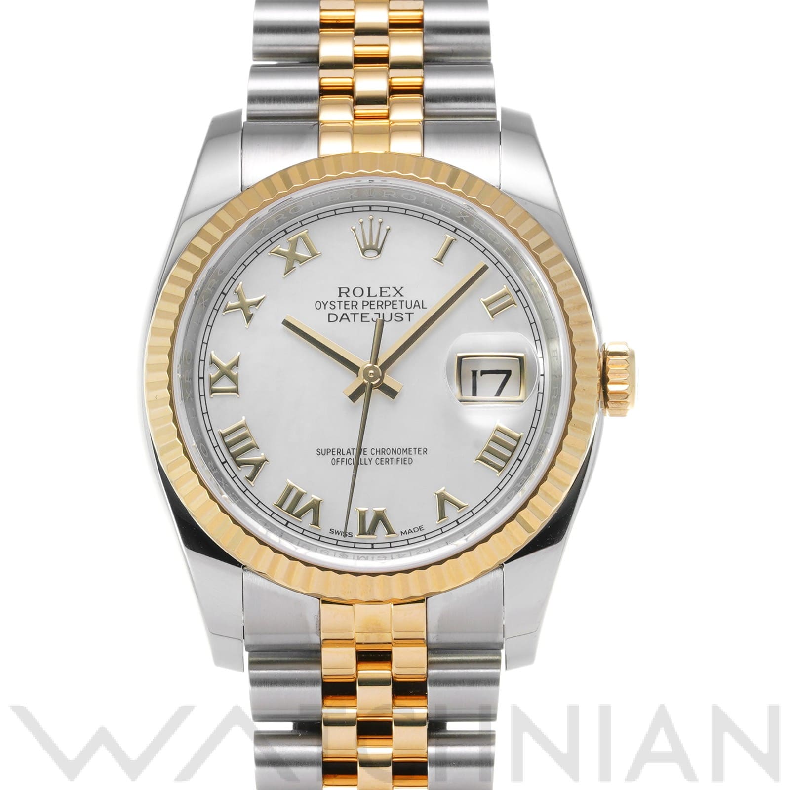 ロレックス デイトジャスト 36 116233NR ホワイトシェル メンズ 時計 【中古】【wristwatch】