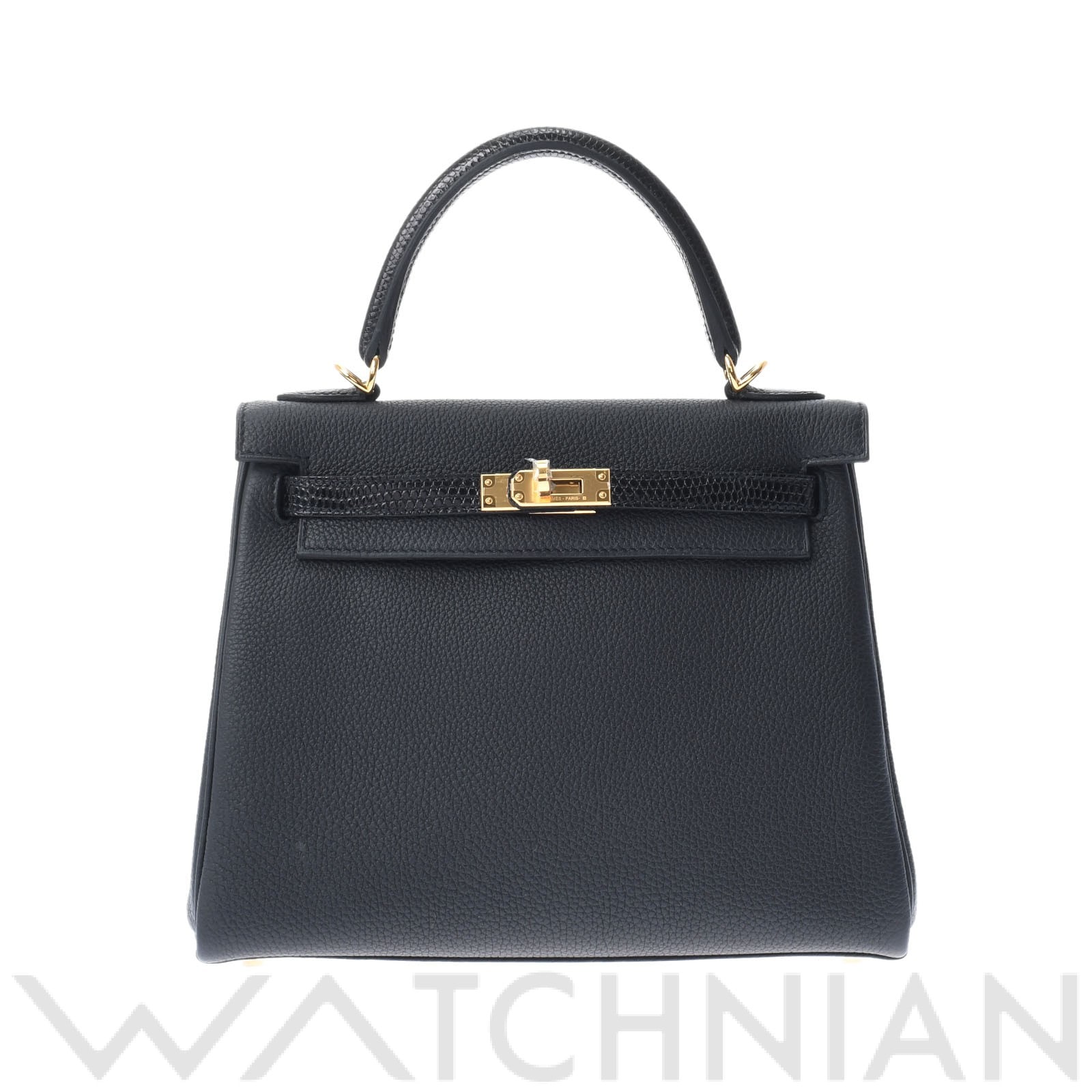 ケリー 25 タッチ 内縫い 2WAY 黒/ゴールド金具 トゴ HERMES エルメス レディース 【新品】