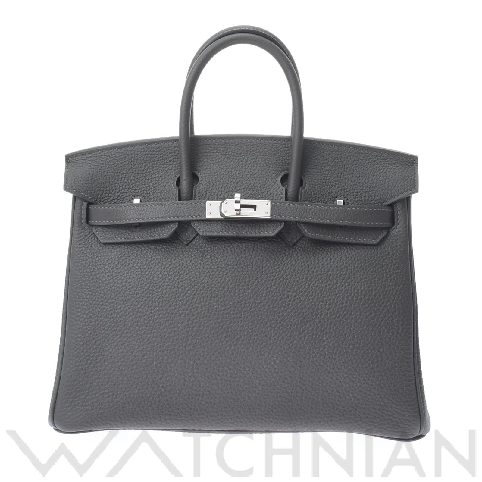 バーキン 25 グラファイト/パラジウム金具 トゴ HERMES エルメス レディース 【中古】