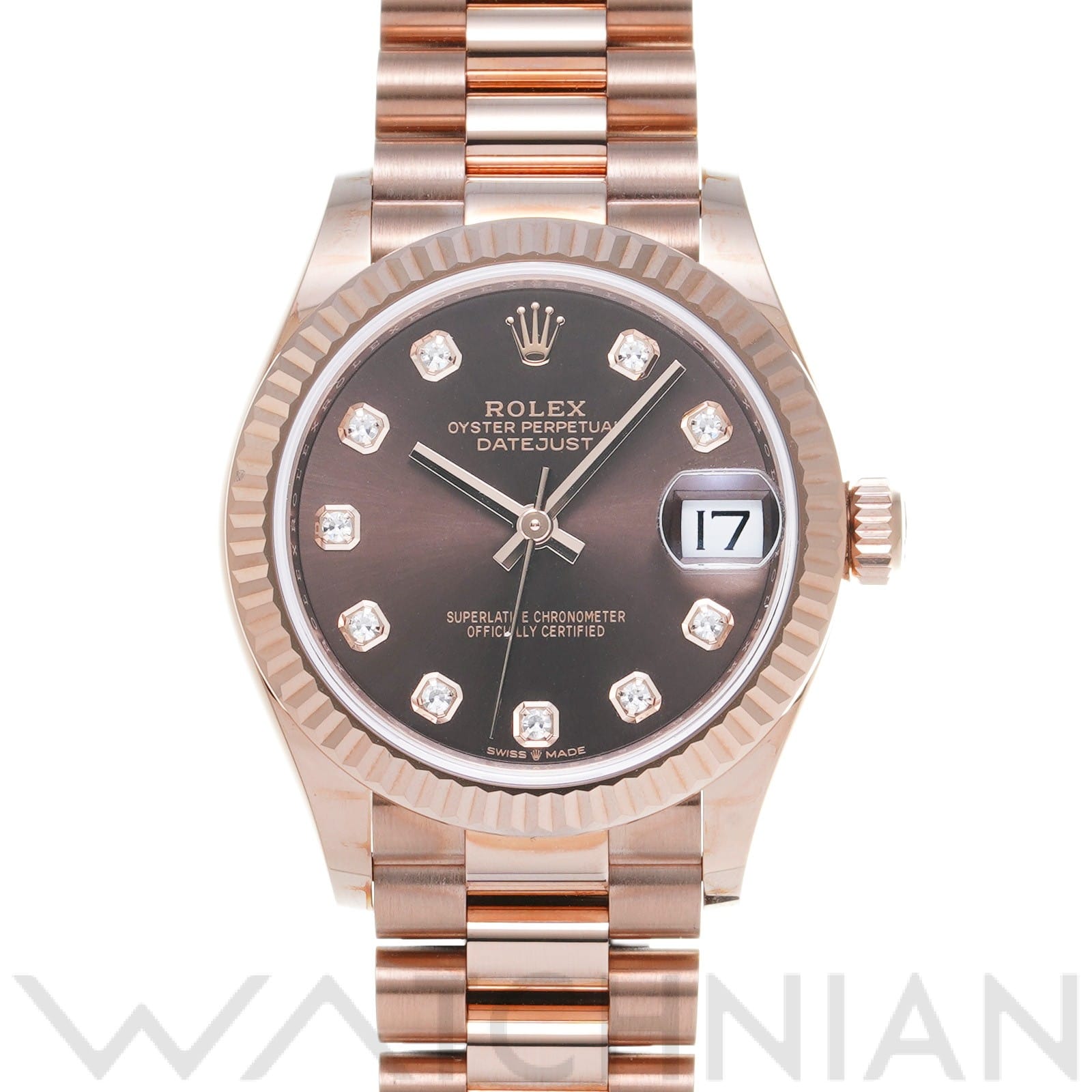ロレックス デイトジャスト 31 278275 チョコレートブラウン/ダイヤモンド ユニセックス 時計 【中古】【wristwatch】