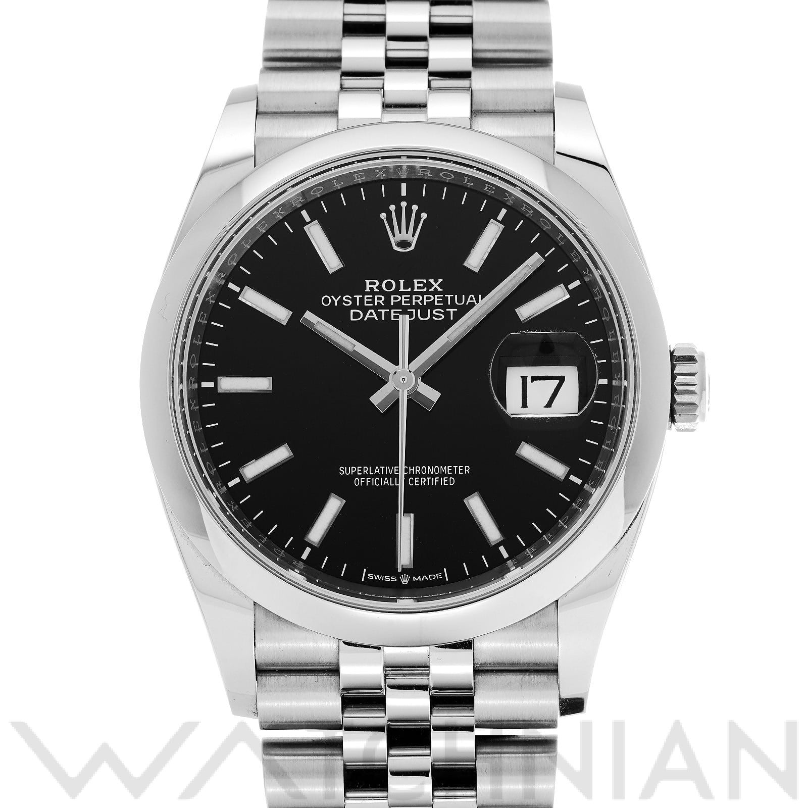 ロレックス デイトジャスト 36 126200 ブライトブラック メンズ 時計 【中古】【wristwatch】