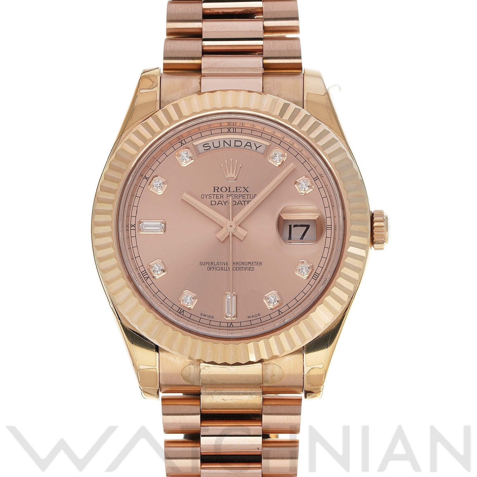 ロレックス デイデイトII 218235A ピンク/ダイヤモンド メンズ 時計 【中古】【wristwatch】