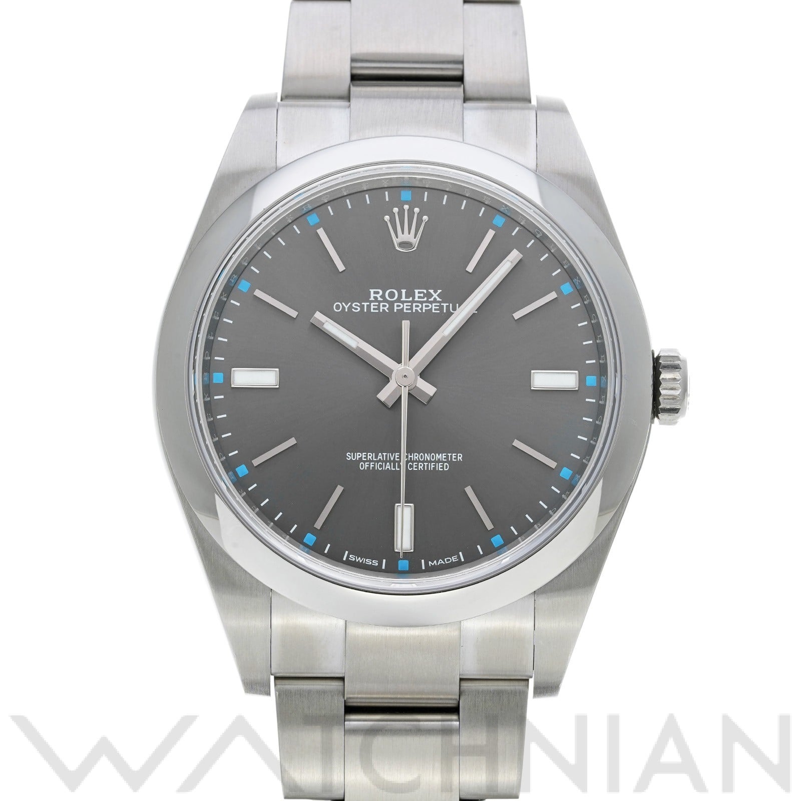 オイスターパーペチュアル 39 114300 ランダムシリアル ダークロジウム ロレックス ROLEX メンズ 【中古】