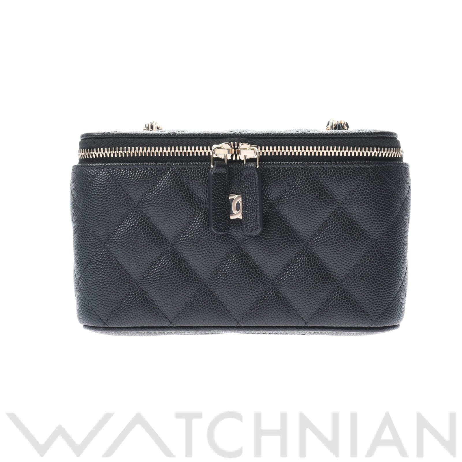 シャネル ヴァニティ チェーンショルダー 黒/ゴールド金具 AP1341 キャビアスキン レディース バッグ 【新品】【bag】