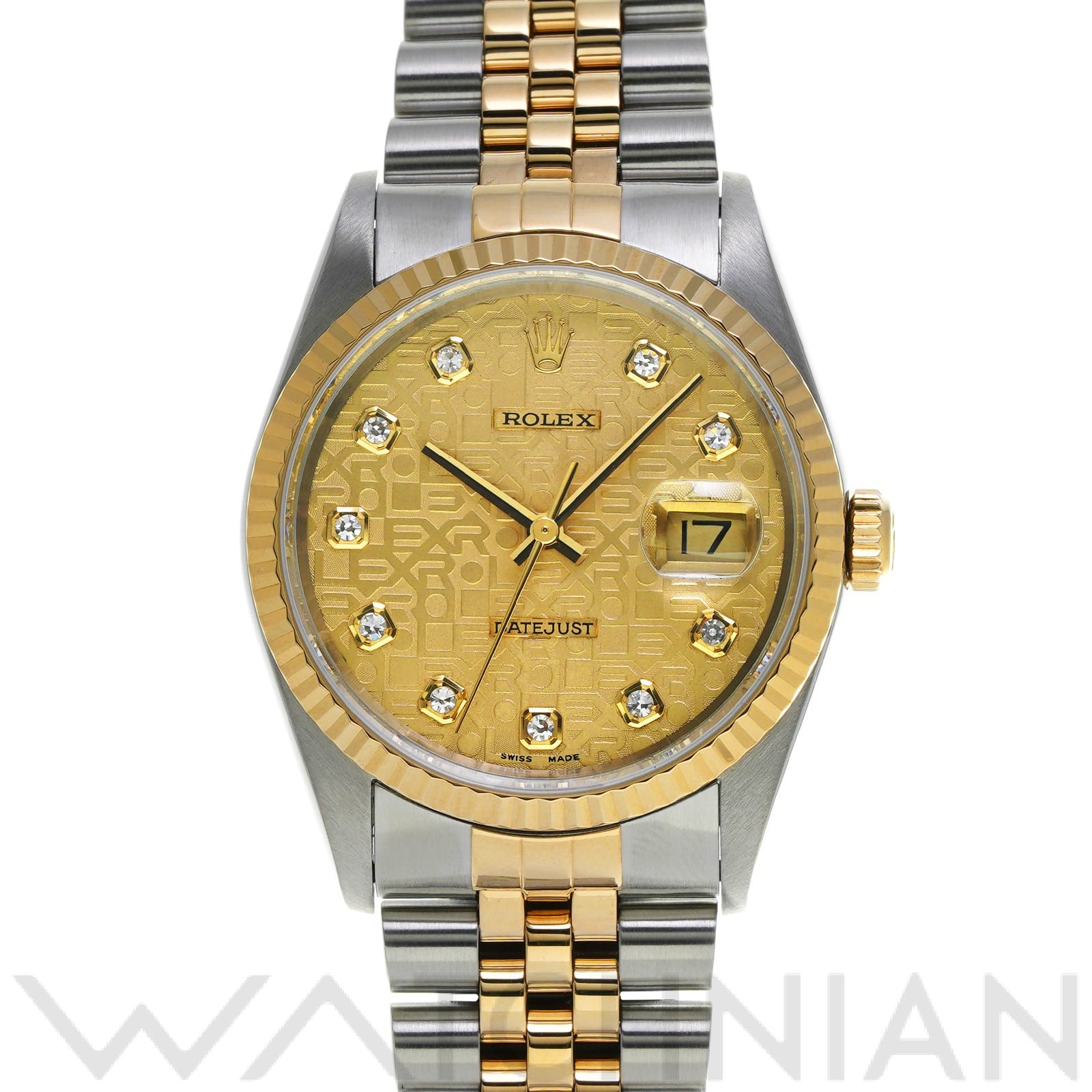 ロレックス デイトジャスト 16233G シャンパンコンピュータ/ダイヤモンド メンズ 時計 【中古】【wristwatch】