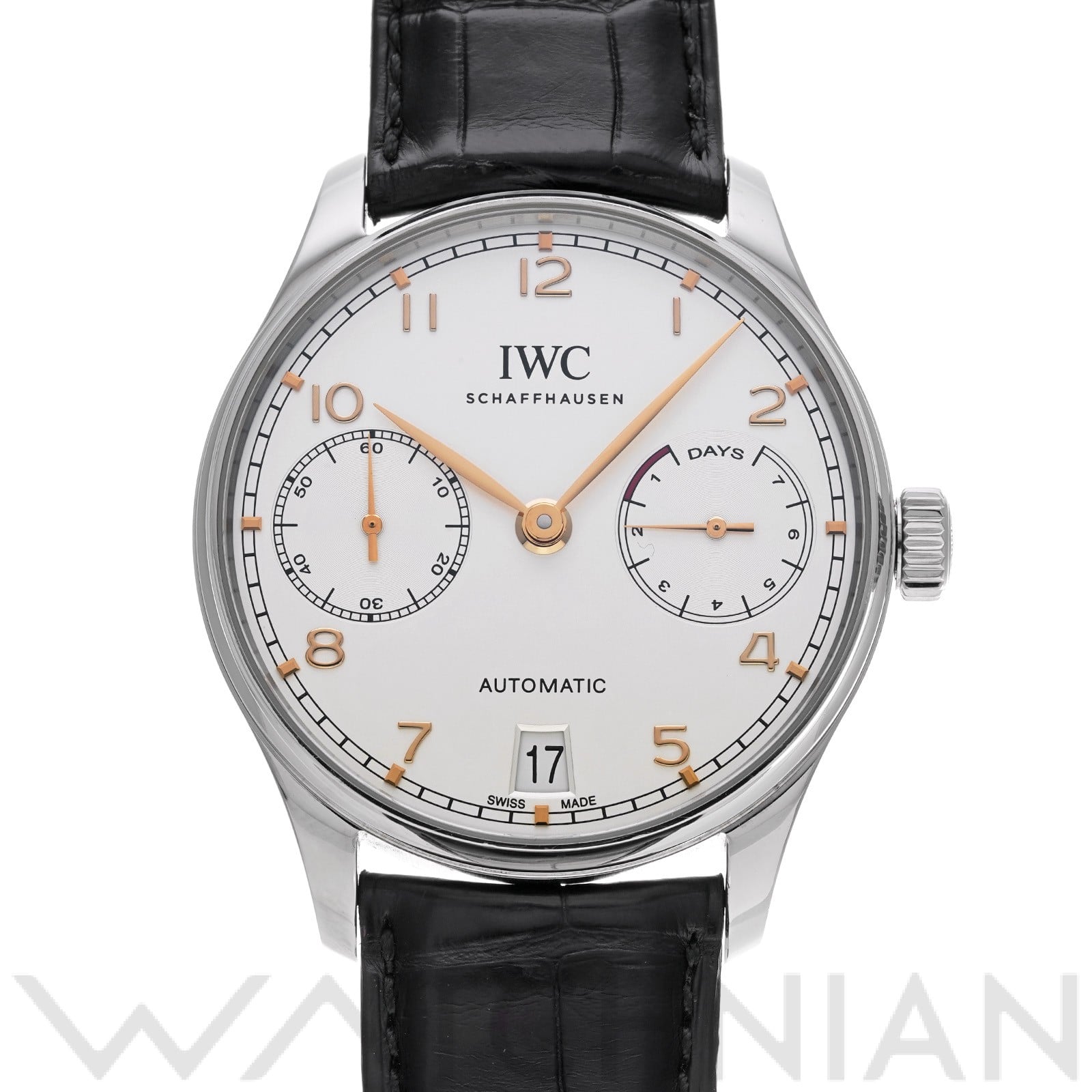 ポルトギーゼ オートマティック IW500704 シルバーメッキ インターナショナルウォッチカンパニー IWC メンズ 【中古】