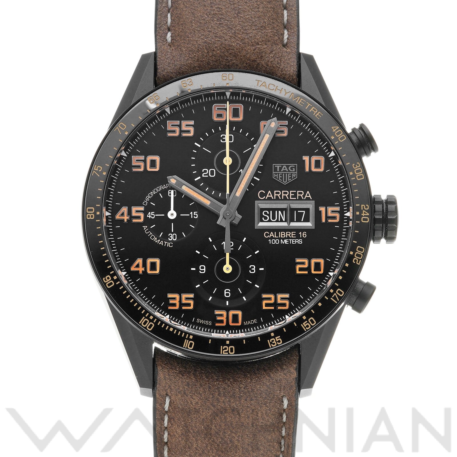 カレラ キャリバー16 クロノグラフ デイデイト CV2A84.FC6394 ブラック タグホイヤー TAG HEUER メンズ 【中古】