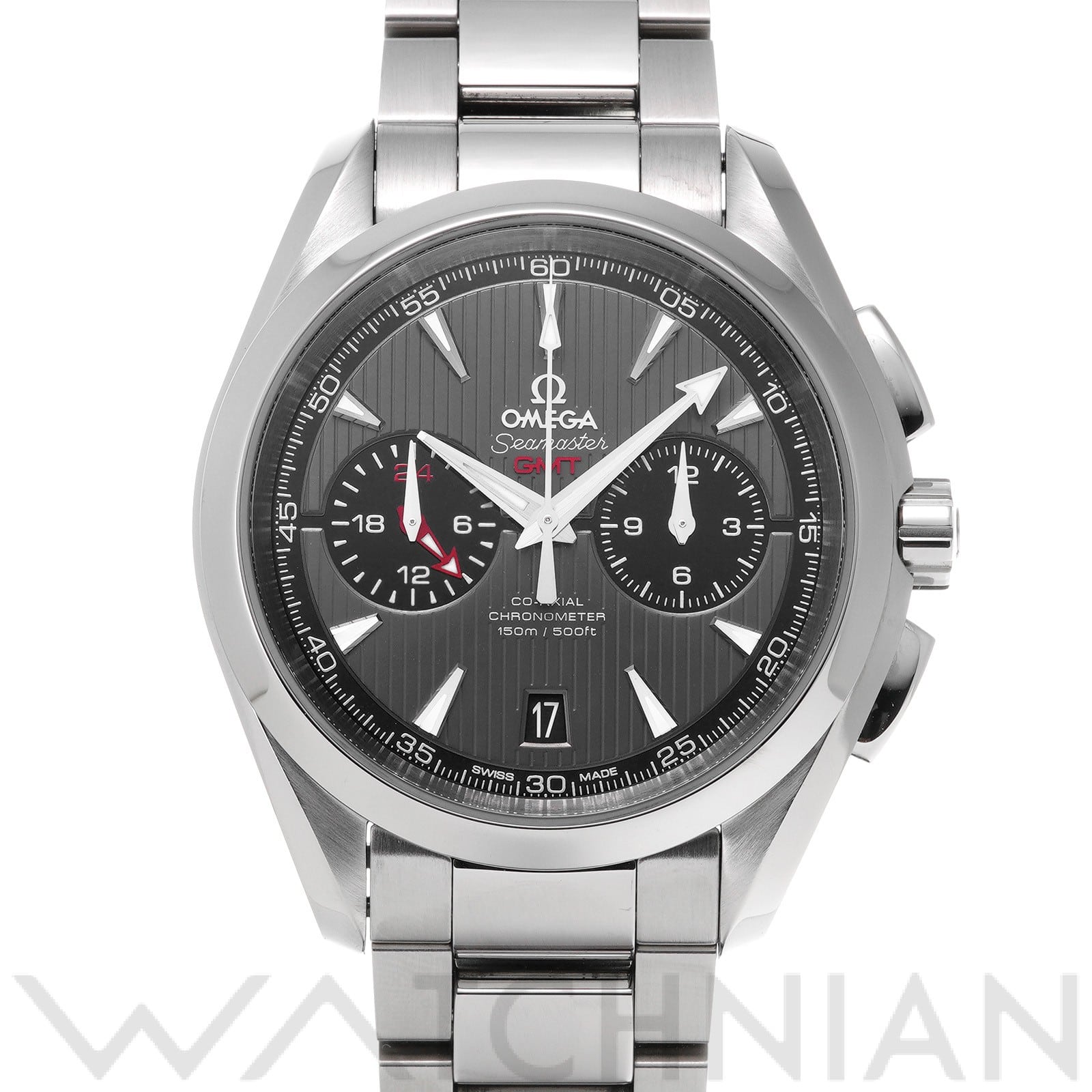 オメガ / OMEGA シーマスター アクアテラ コーアクシャル GMT クロノグラフ 231.10.43.52.06.001 グレー/ブラック メンズ 時計 【中古】【wristwatch】