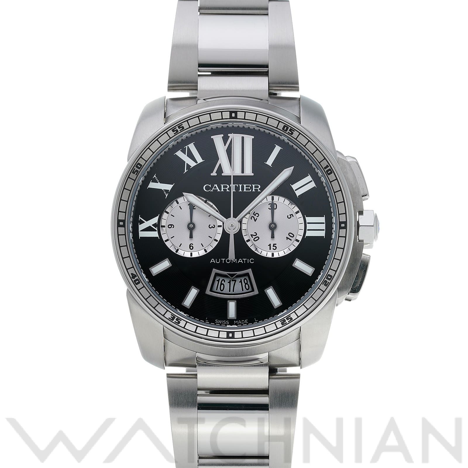 カルティエ / CARTIER カリブル ドゥ カルティエ クロノグラフ W7100061 ブラック/シルバー メンズ 時計 【中古】【wristwatch】
