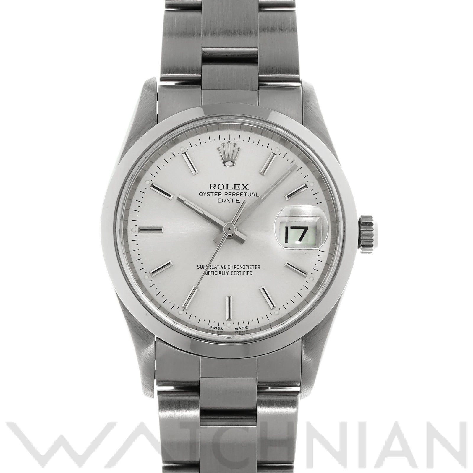 ロレックス オイスターパーペチュアル デイト 15200 シルバー メンズ 時計 【中古】【wristwatch】