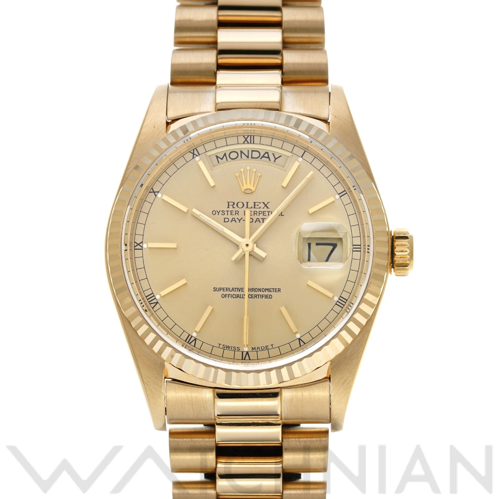 ロレックス デイデイト 18038 シャンパン メンズ 時計 【中古】【wristwatch】