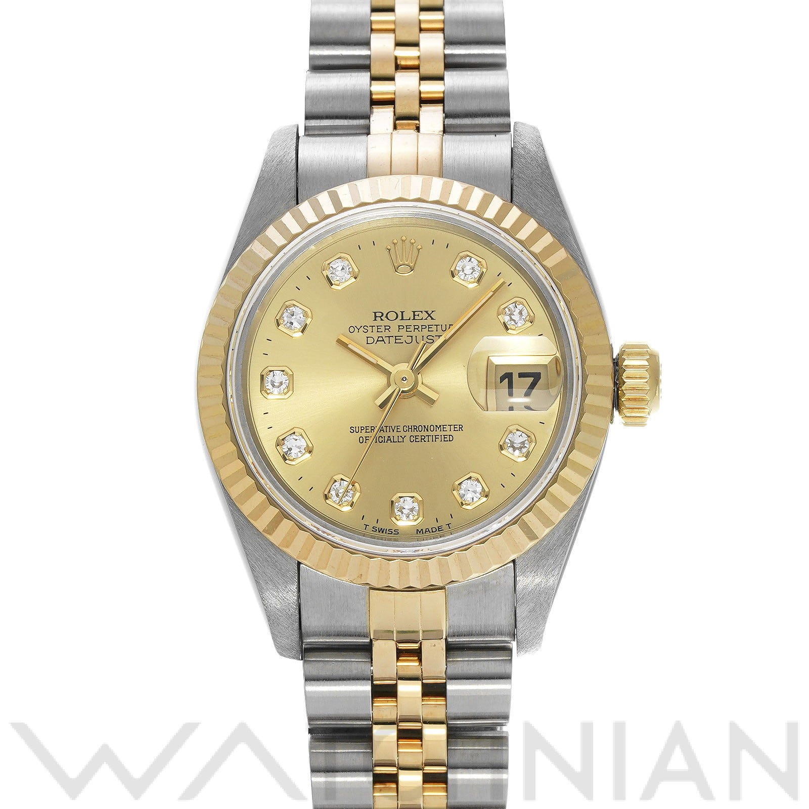 デイトジャスト 69173G W番(1995年頃製造) シャンパン/ダイヤモンド ロレックス ROLEX レディース 【中古】