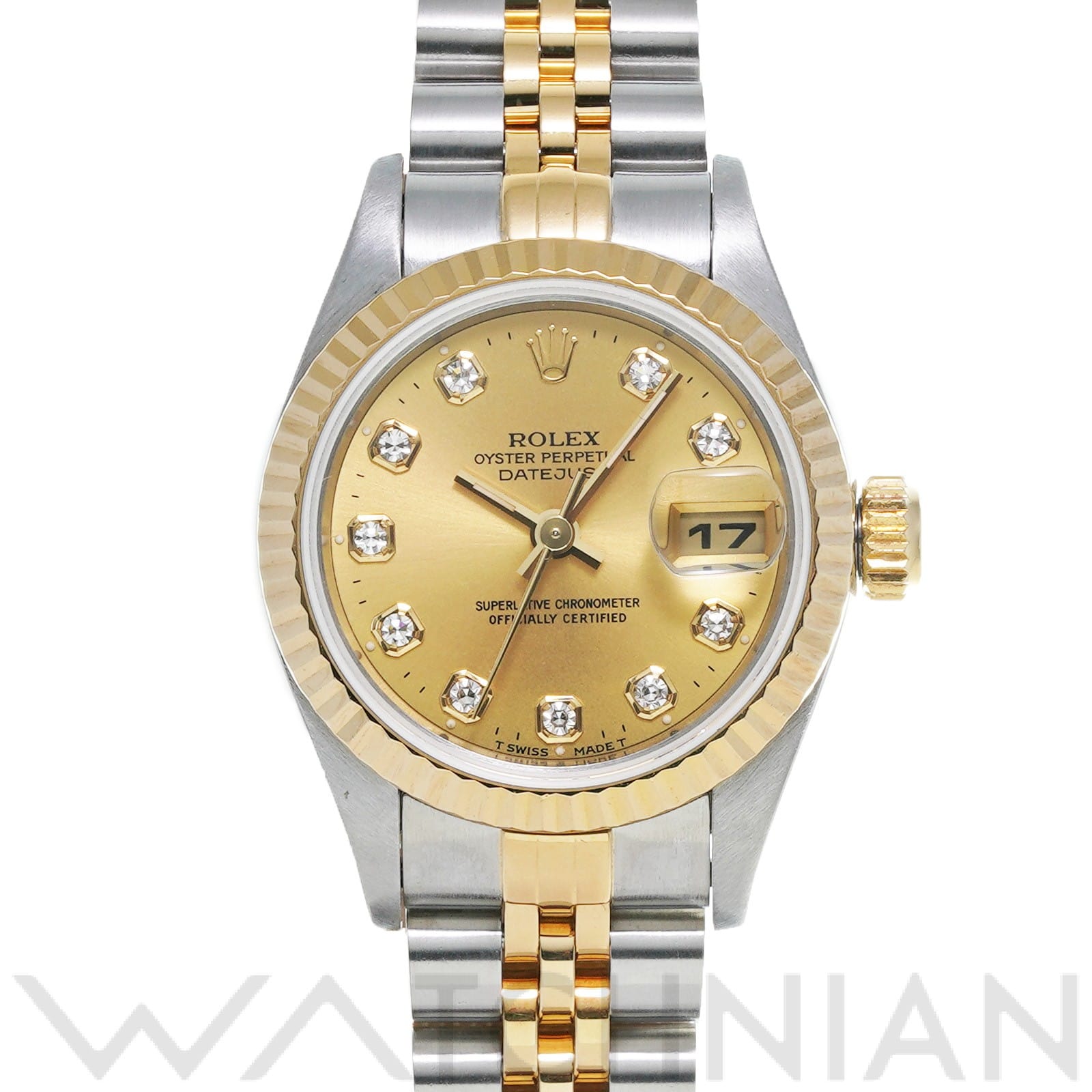 デイトジャスト 69173G W番(1995年頃製造) シャンパン/ダイヤモンド ロレックス ROLEX レディース 【中古】