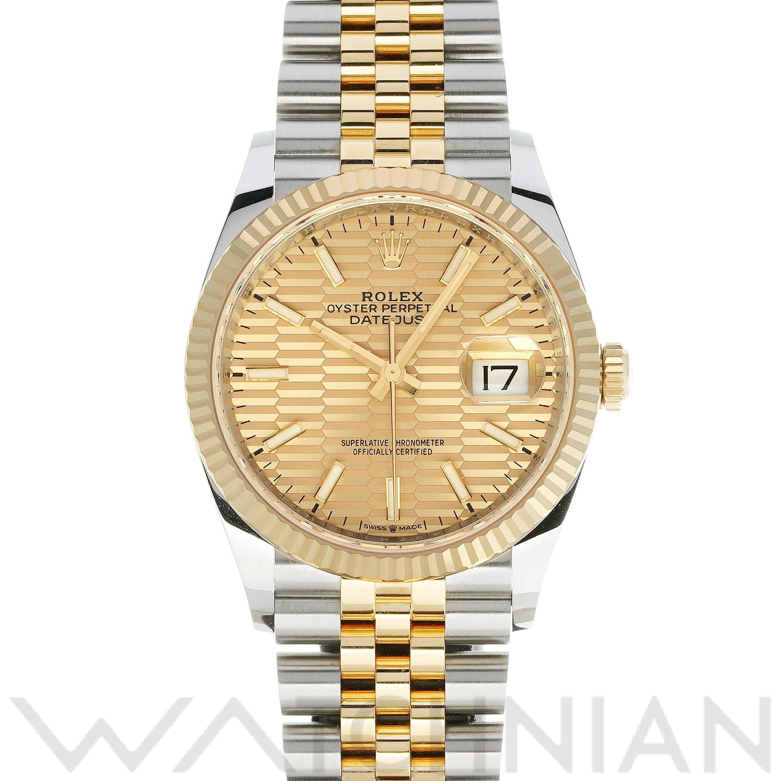 ロレックス デイトジャスト 36 126233 ゴールデン フルーテッドモチーフ メンズ 時計 【中古】【wristwatch】