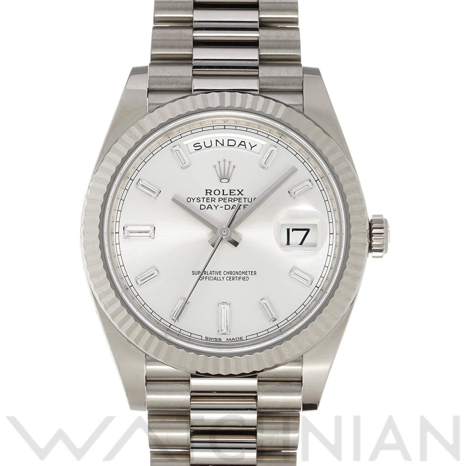 ロレックス デイデイト 40 228239A シルバー/ダイヤモンド メンズ 時計 【中古】【wristwatch】