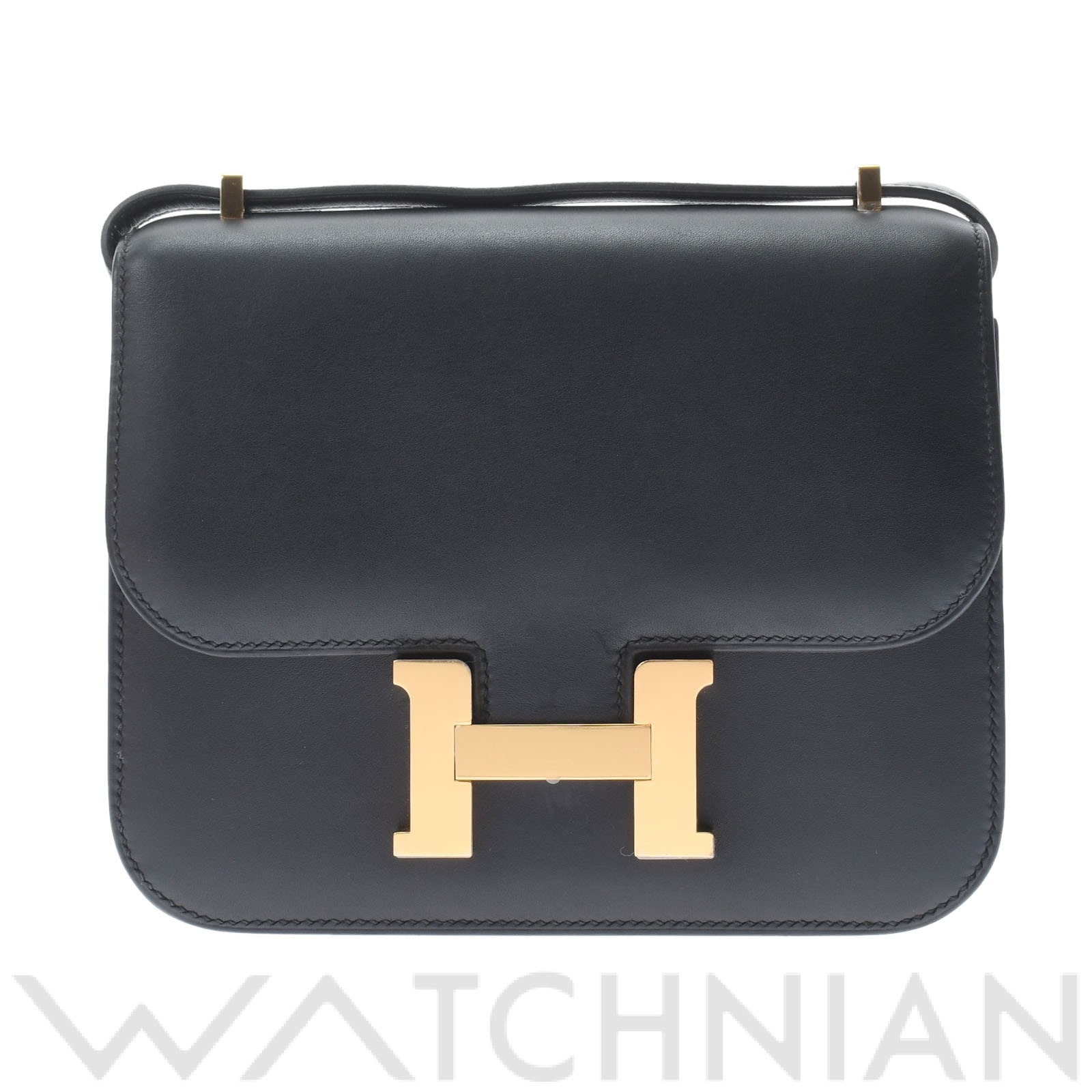 コンスタンス ミニ 18 ブラック/ゴールド金具 ソンブレロ HERMES エルメス レディース 【中古】