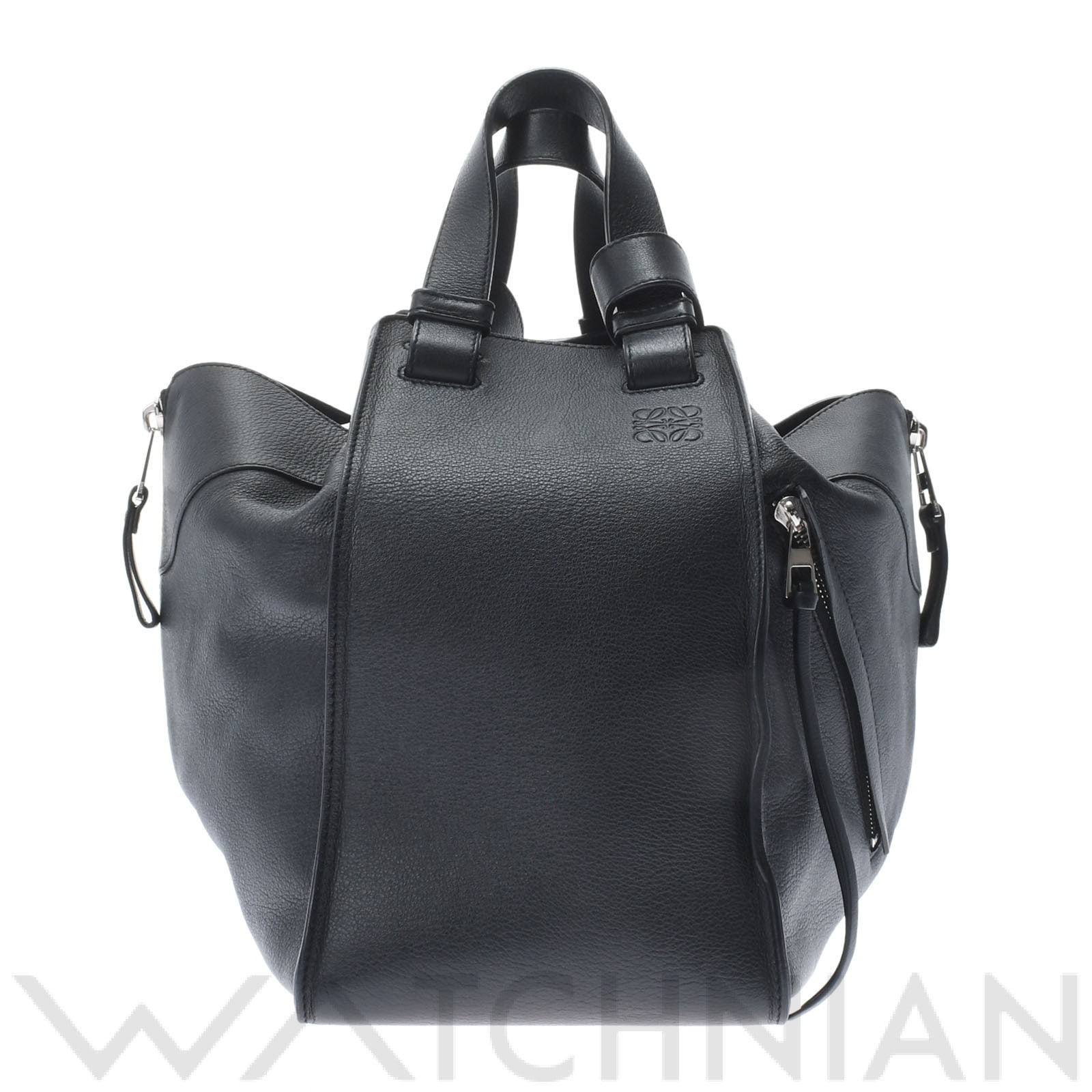 ロエベ ハンモック ラージ ブラック レザー レディース バッグ 【中古】【bag】