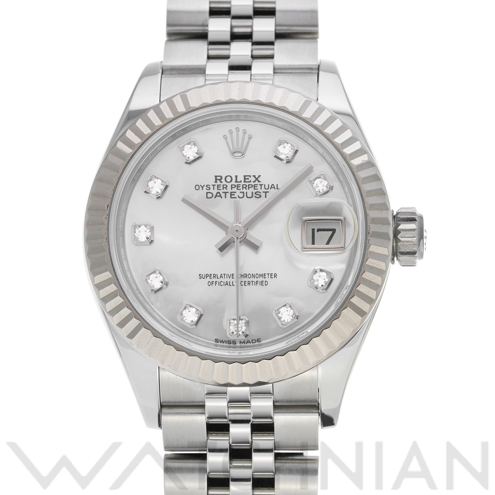 ロレックス レディ デイトジャスト 28 279174NG ホワイトシェル/ダイヤモンド レディース 時計 【中古】【wristwatch】