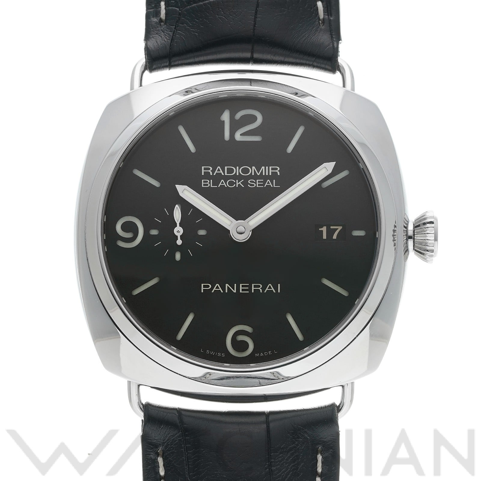 ラジオミール ブラックシール 3デイズ アッチャイオ PAM00388 P番(2013年製造) ブラック パネライ OFFICINE PANERAI メンズ 【中古】