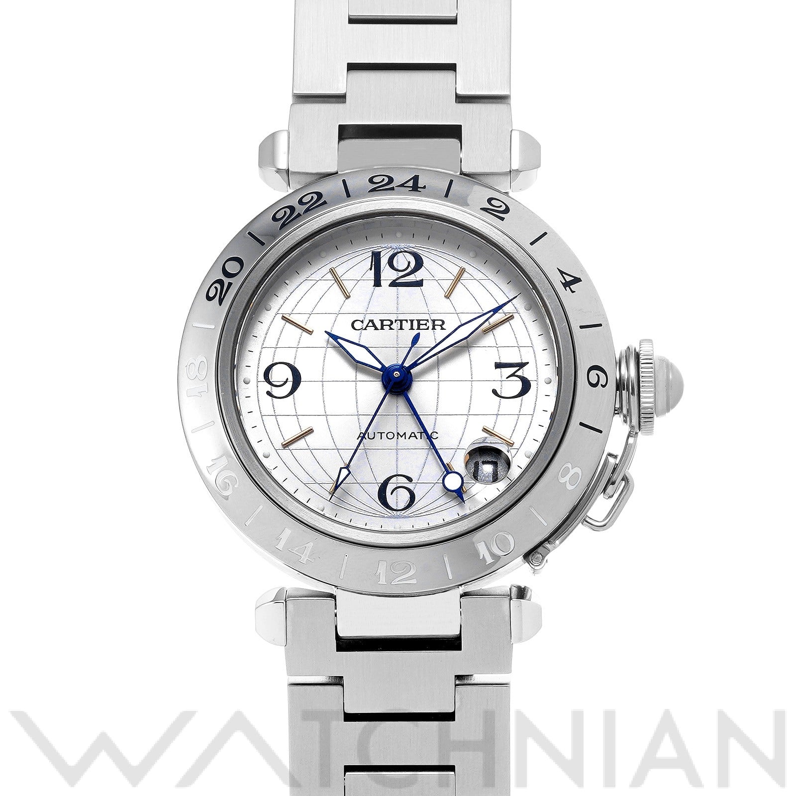 カルティエ / CARTIER パシャC メリディアン GMT W31029M7 シルバー ユニセックス 時計 【中古】【wristwatch】