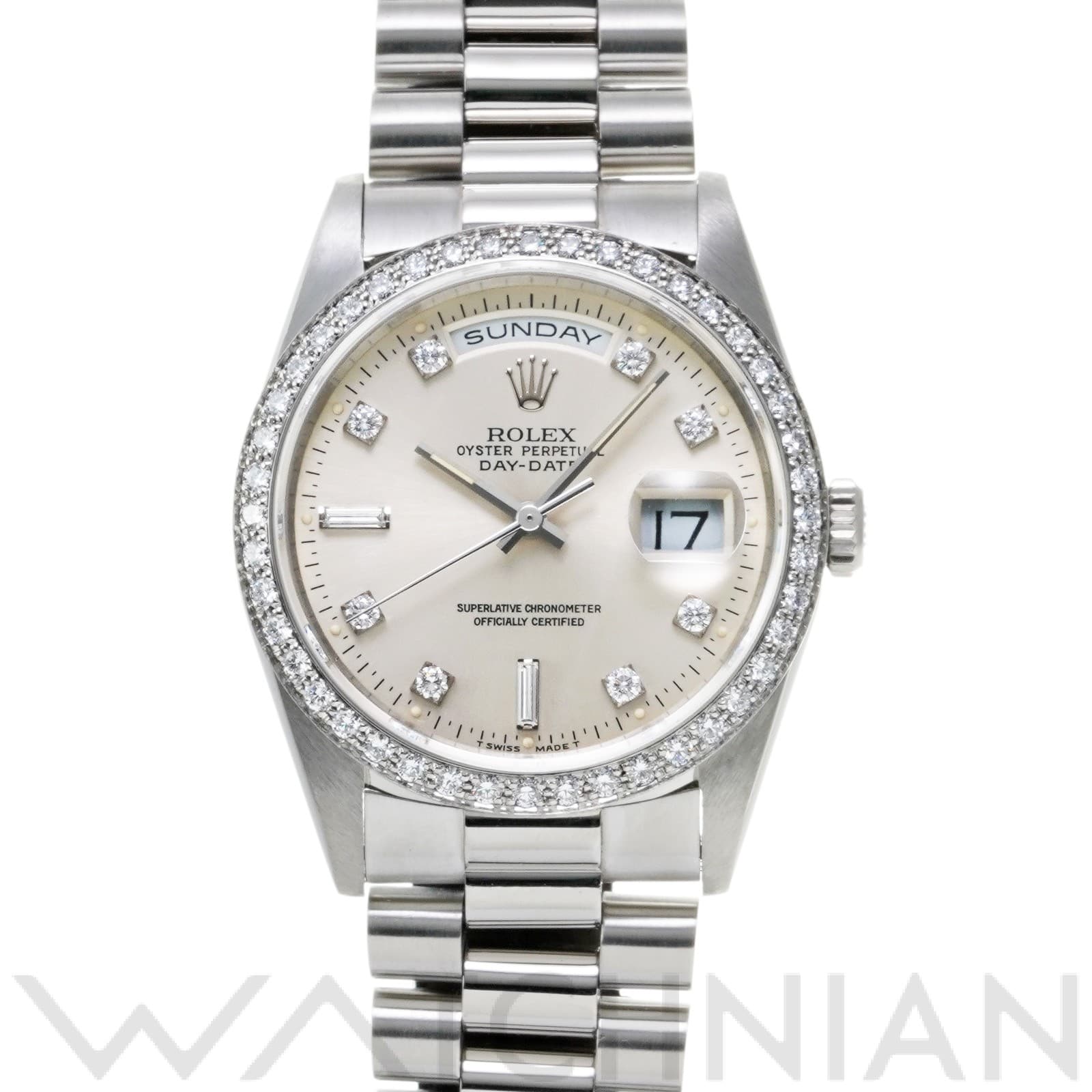 ロレックス デイデイト 18346A シルバー/ダイヤモンド メンズ 時計 【中古】【wristwatch】