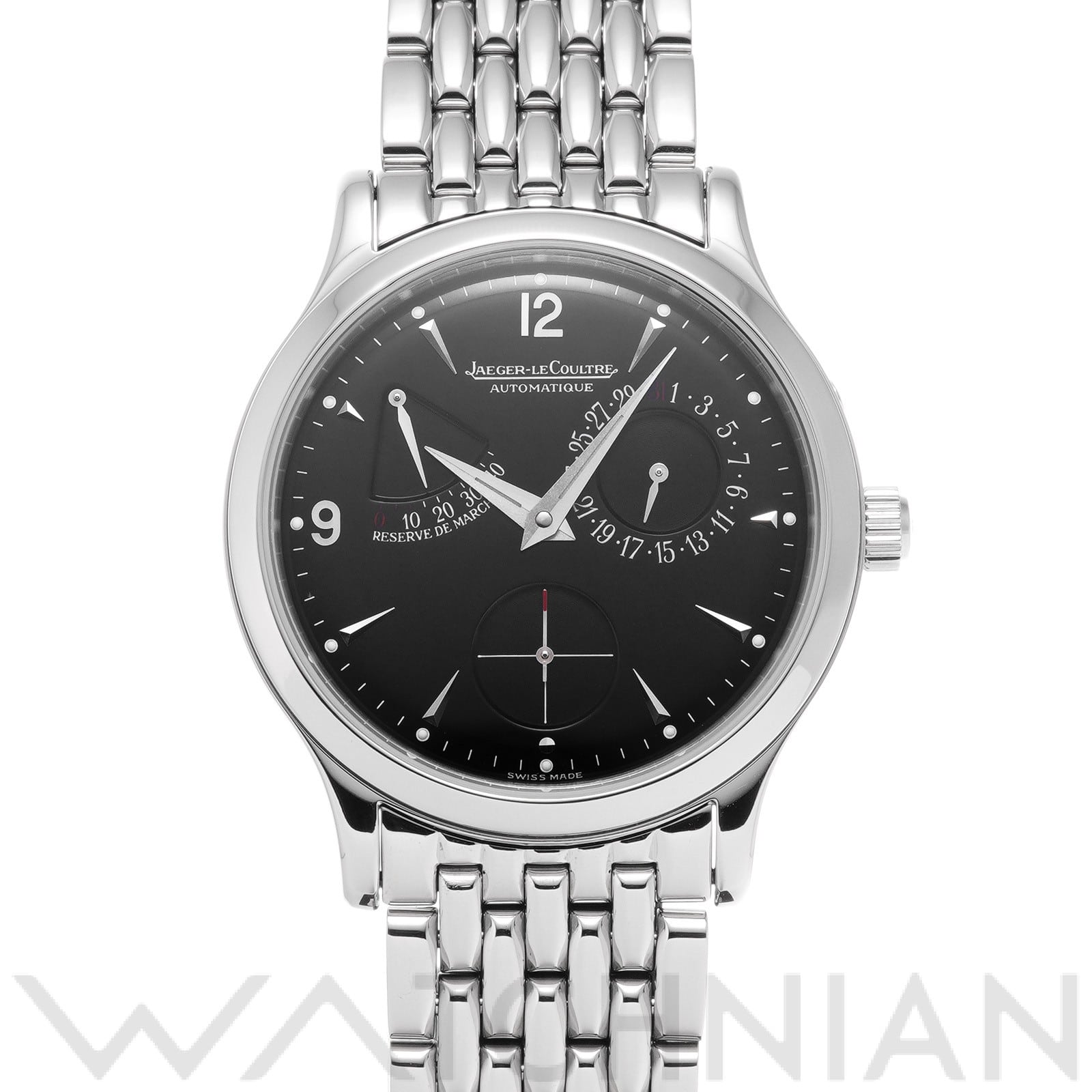 ジャガー ルクルト マスター リザーブ ド マルシェ Q1488170 ブラック メンズ 時計 【中古】【wristwatch】