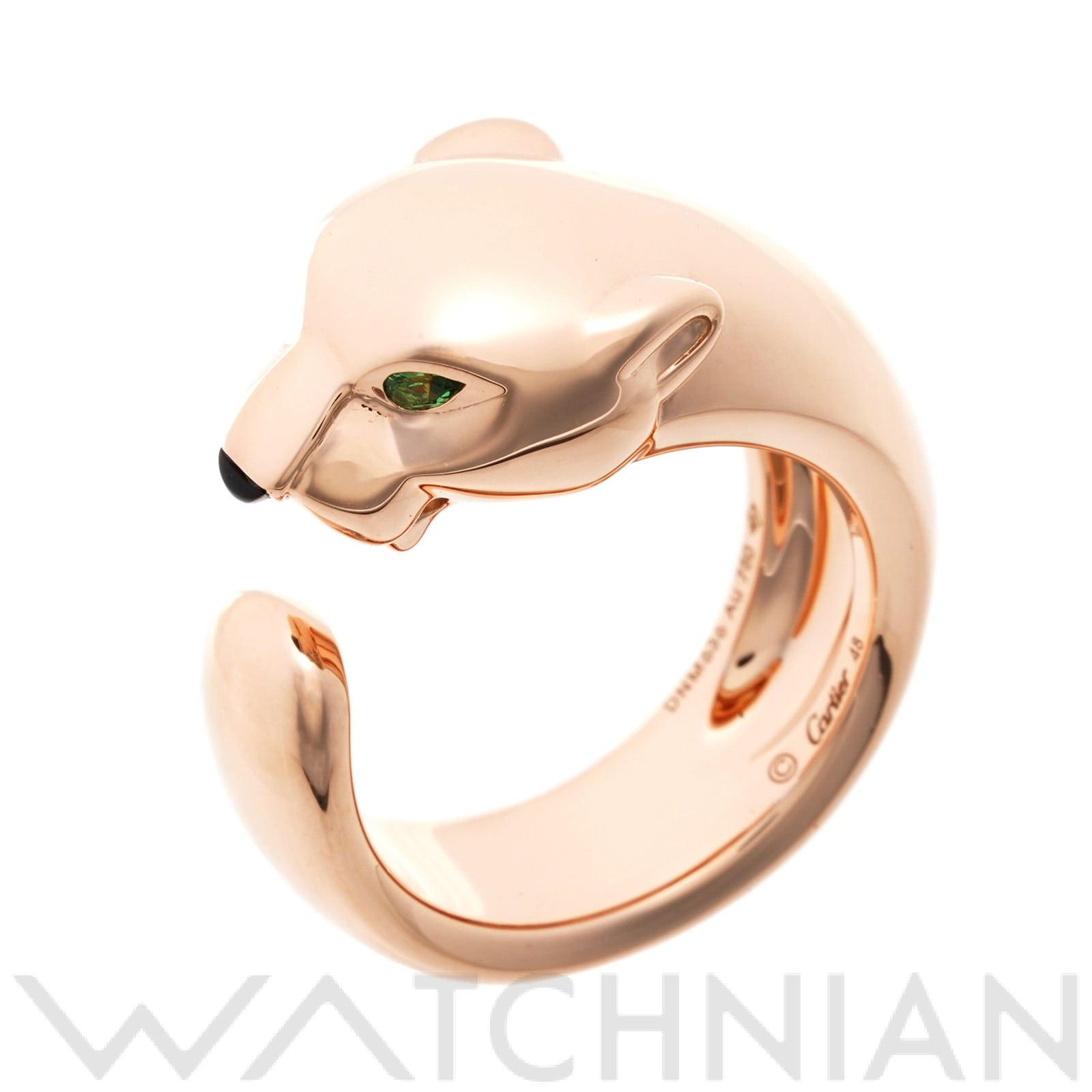 カルティエ マサイ パンテール リング　#48(約8号) B4215900 K18ピンクゴールド PG/オニキス/ツァヴォライトガーネット レディース ジュエリー 【中古】【jewelry】