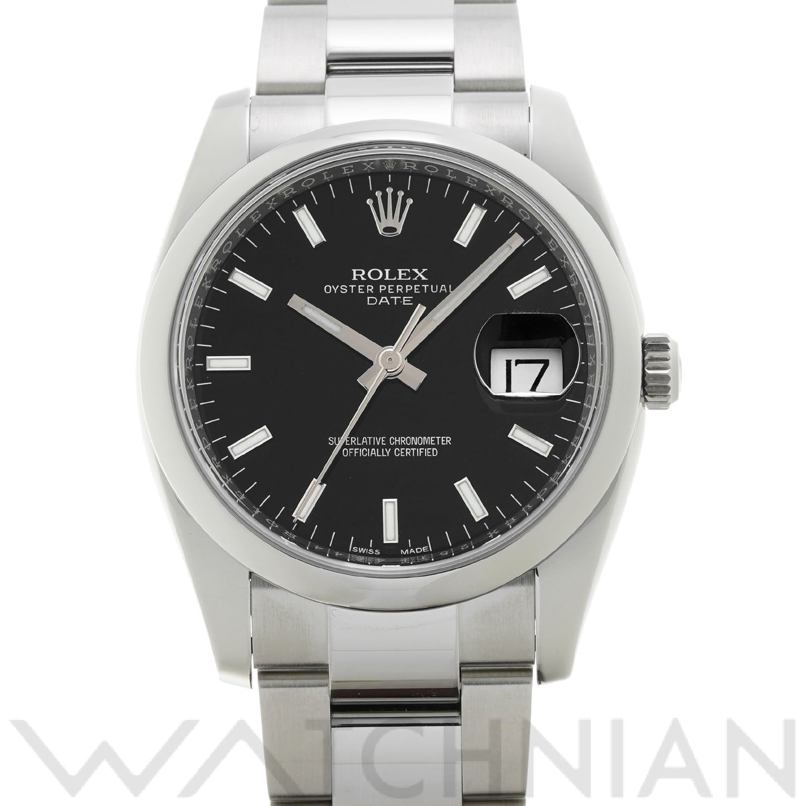 ロレックス オイスターパーペチュアル デイト 34 115200 ブラック メンズ 時計 【中古】【wristwatch】