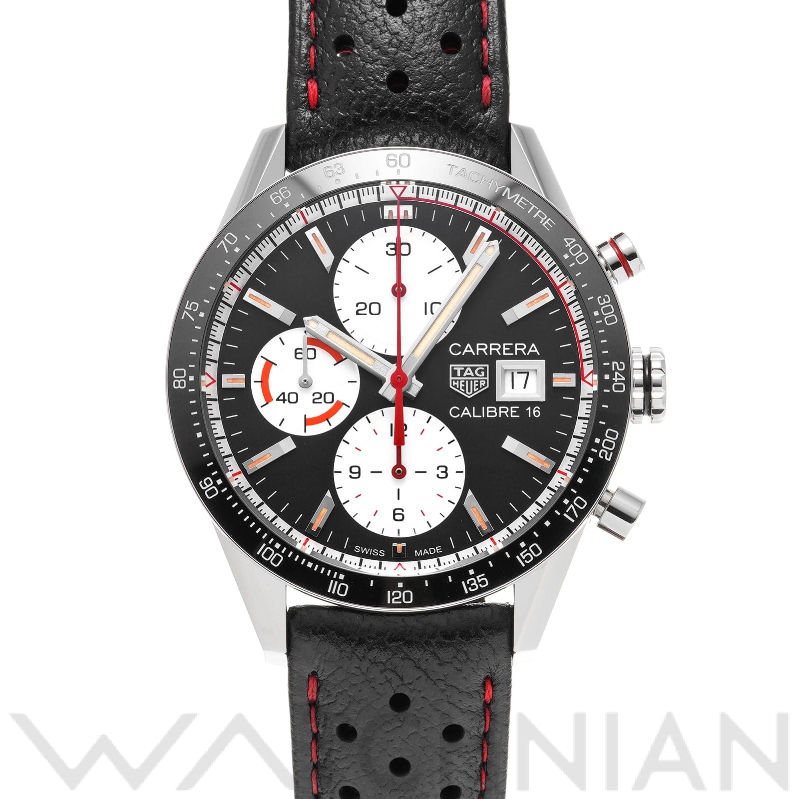 カレラ キャリバー16 クロノグラフ CV201AP.FC6429 ブラック/ホワイト タグホイヤー TAG HEUER メンズ 【中古】