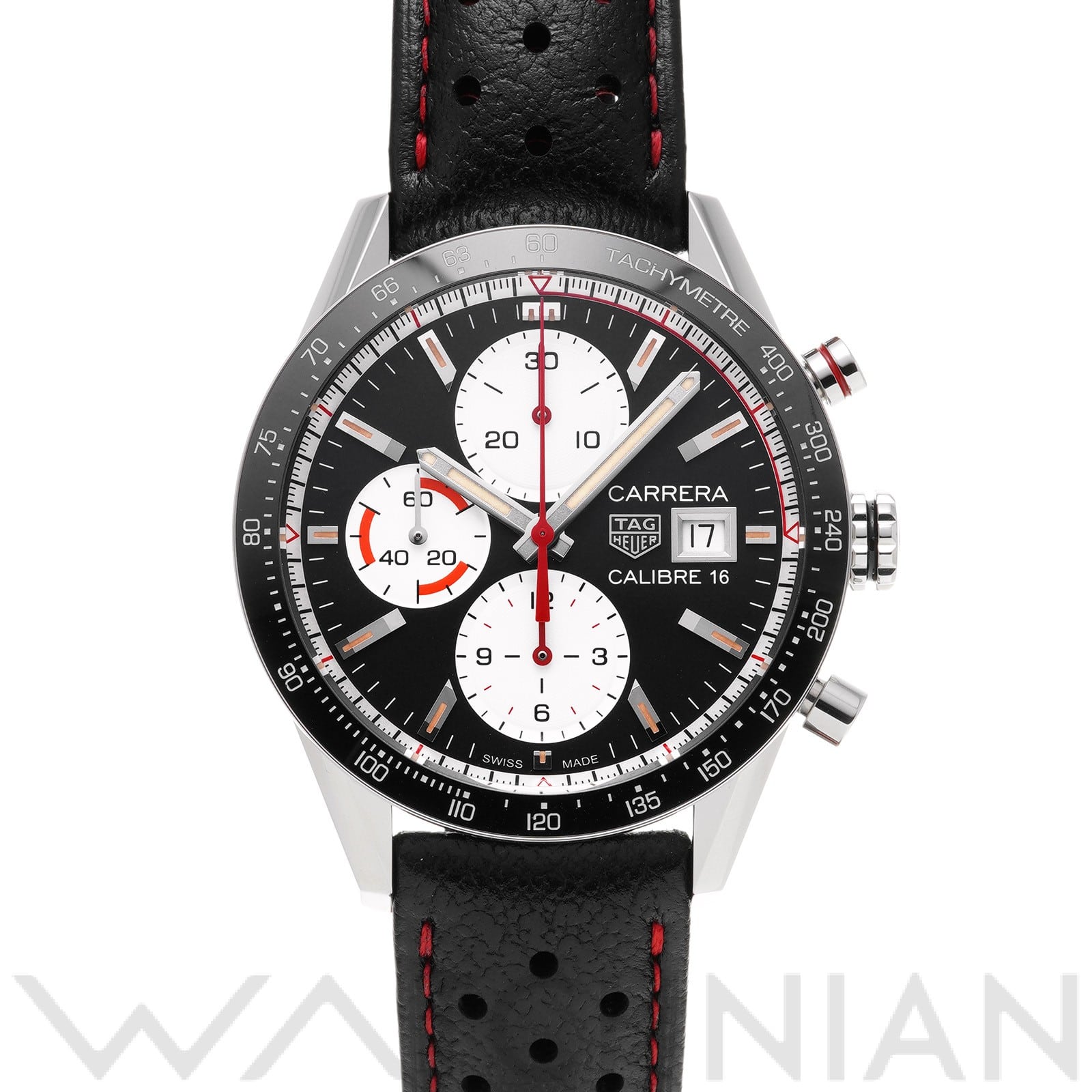 カレラ キャリバー16 クロノグラフ CV201AP.FC6429 ブラック/ホワイト タグホイヤー TAG HEUER メンズ 【中古】