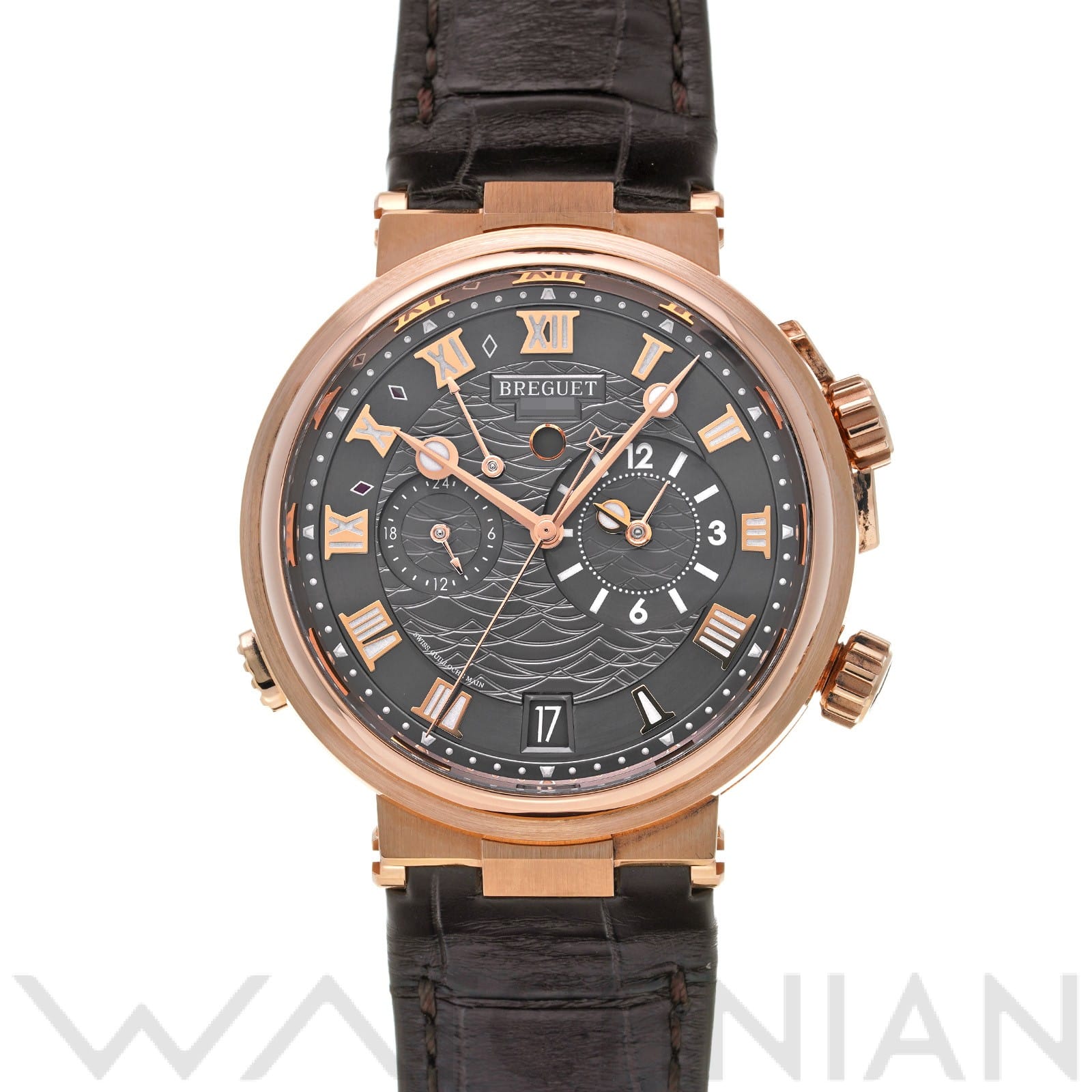 マリーン アラーム ミュージカル 5547BR/G3/9ZU スレートグレー ブレゲ Breguet メンズ 【中古】