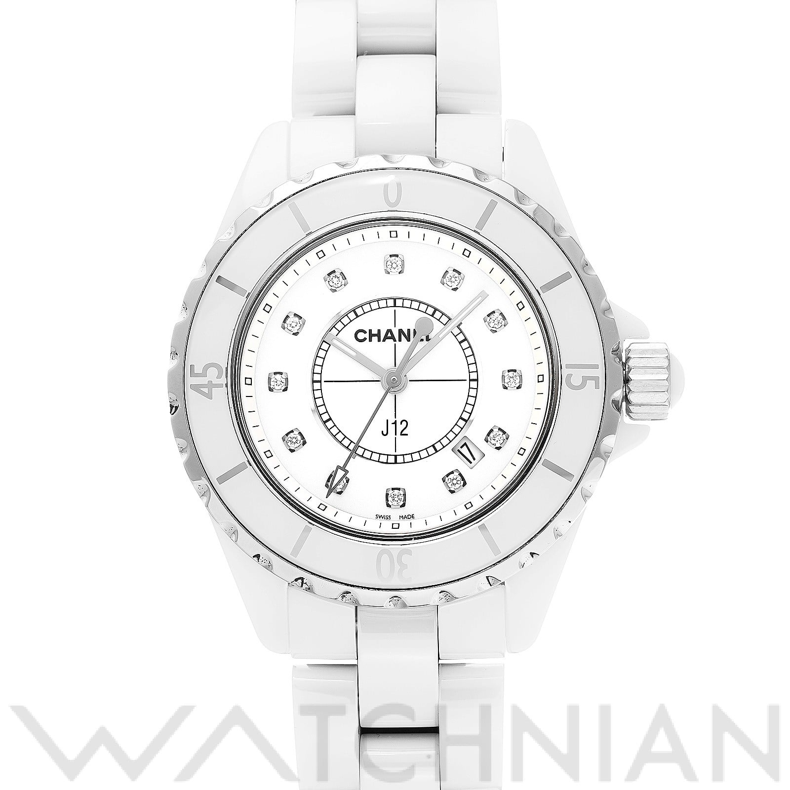 シャネル / CHANEL J12 33 H1628 ホワイト/ダイヤモンド レディース 時計 【中古】【wristwatch】