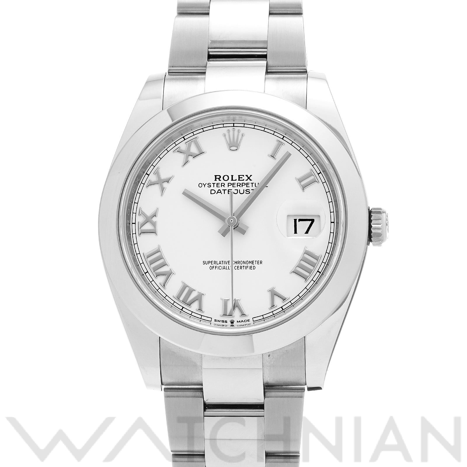 デイトジャスト 41 126300 ランダムシリアル ホワイト ロレックス ROLEX メンズ 【中古】