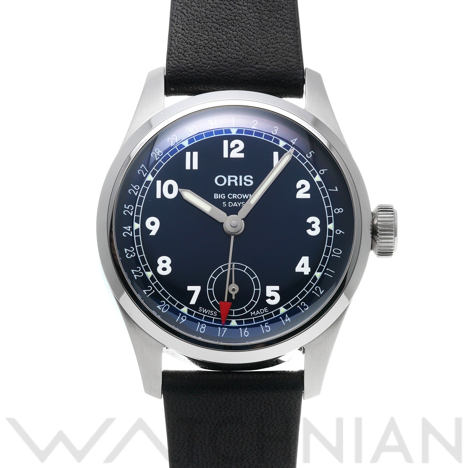 ビッグクラウン ポインターデイト キャリバー403 01 403 7776 4065-07 5 19 11 ブルー オリス ORIS メンズ 【中古】