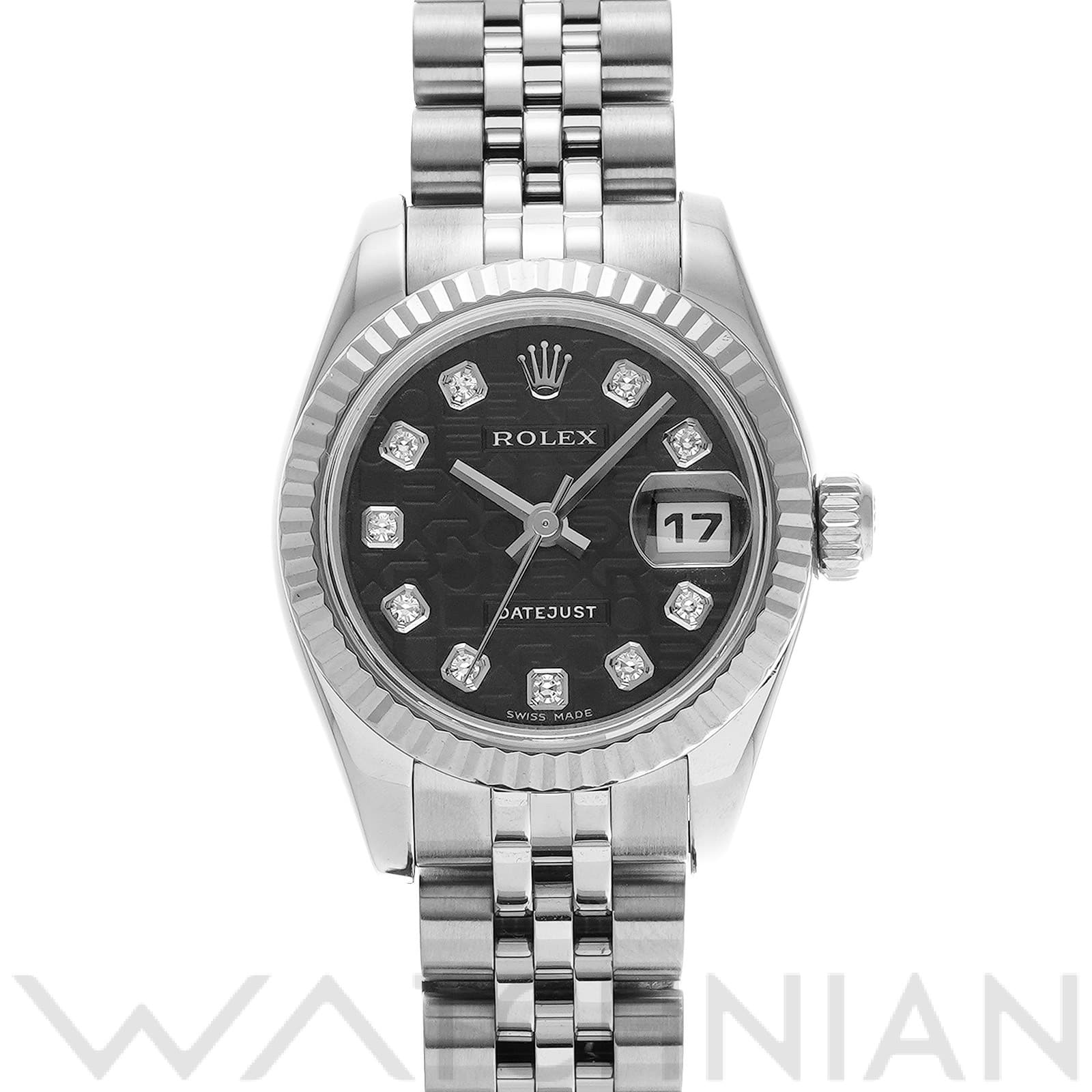 ロレックス レディ デイトジャスト 26 179174G ブラックコンピュータ/ダイヤモンド レディース 時計 【中古】【wristwatch】